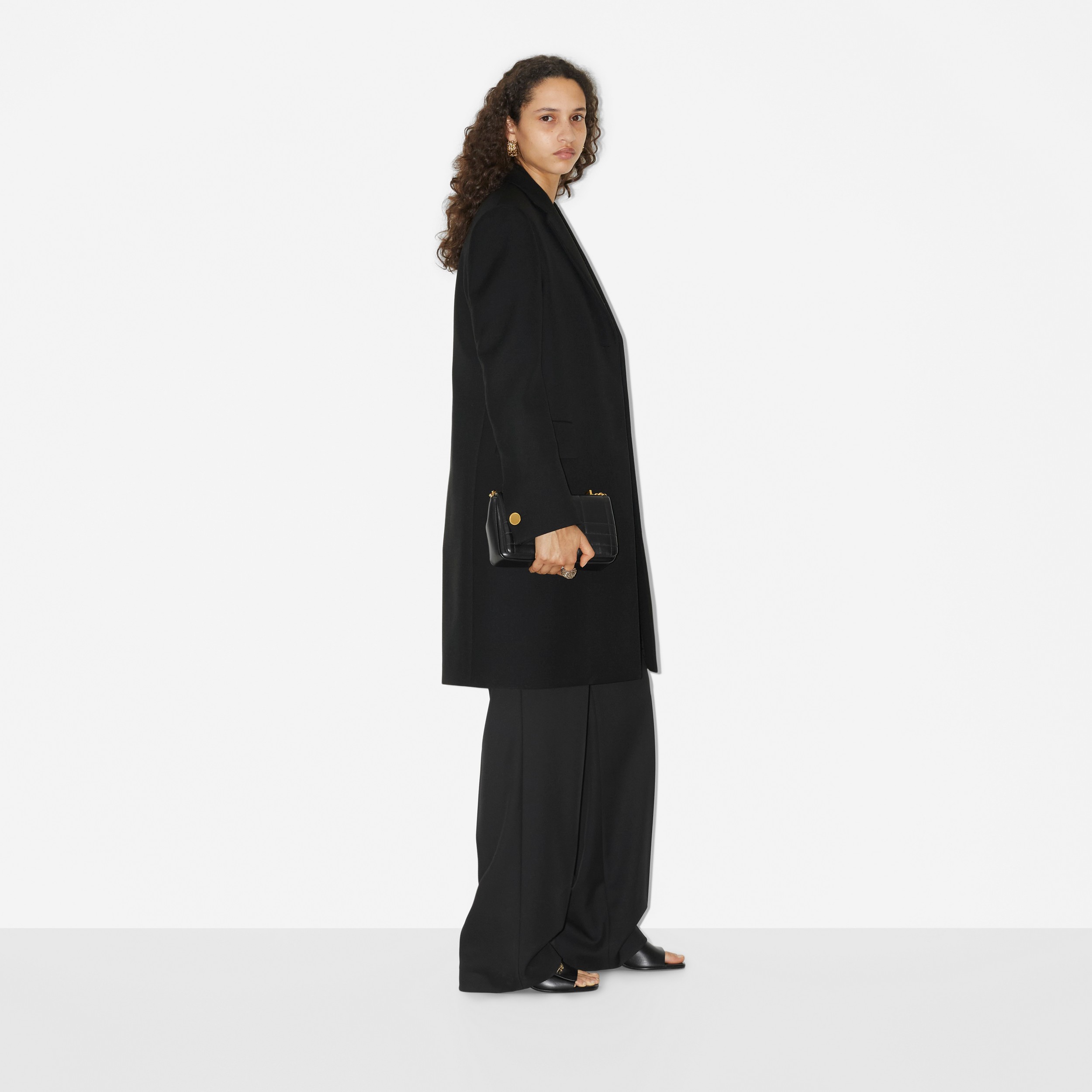 Eleganter Mantel aus technischer Wolle (Schwarz) - Damen | Burberry® - 3