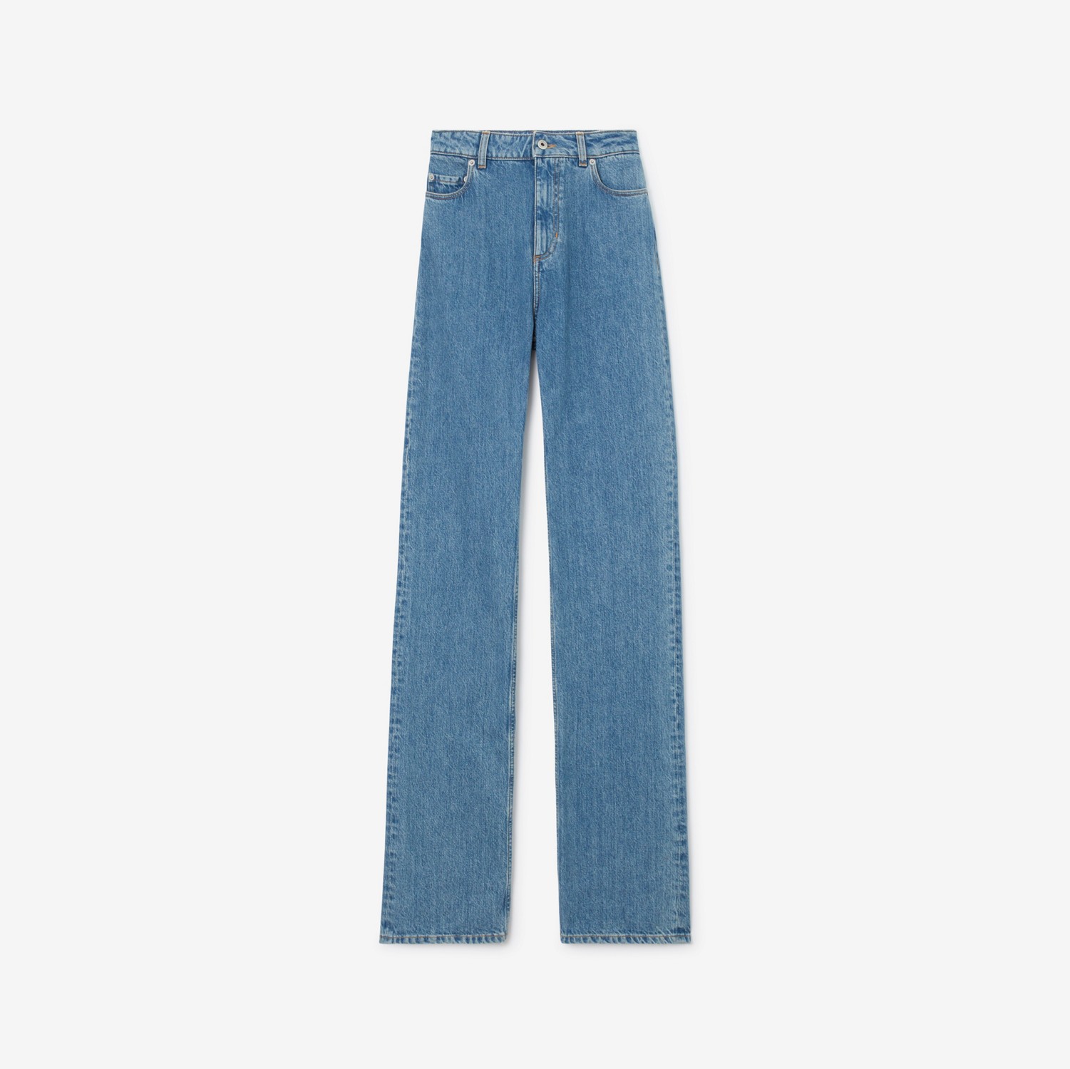 Straight Fit Jeans in Mid Blue - Women | Burberry® Official
