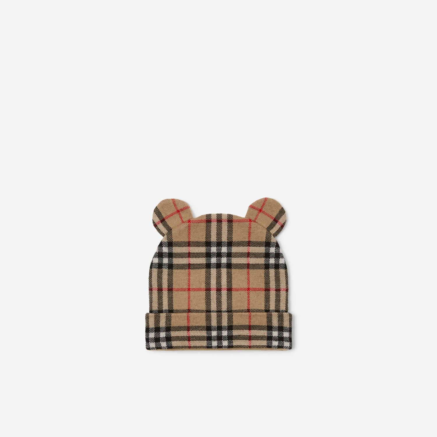 Bonnet ourson en laine Check (Beige D'archive) - Enfant | Site officiel Burberry®