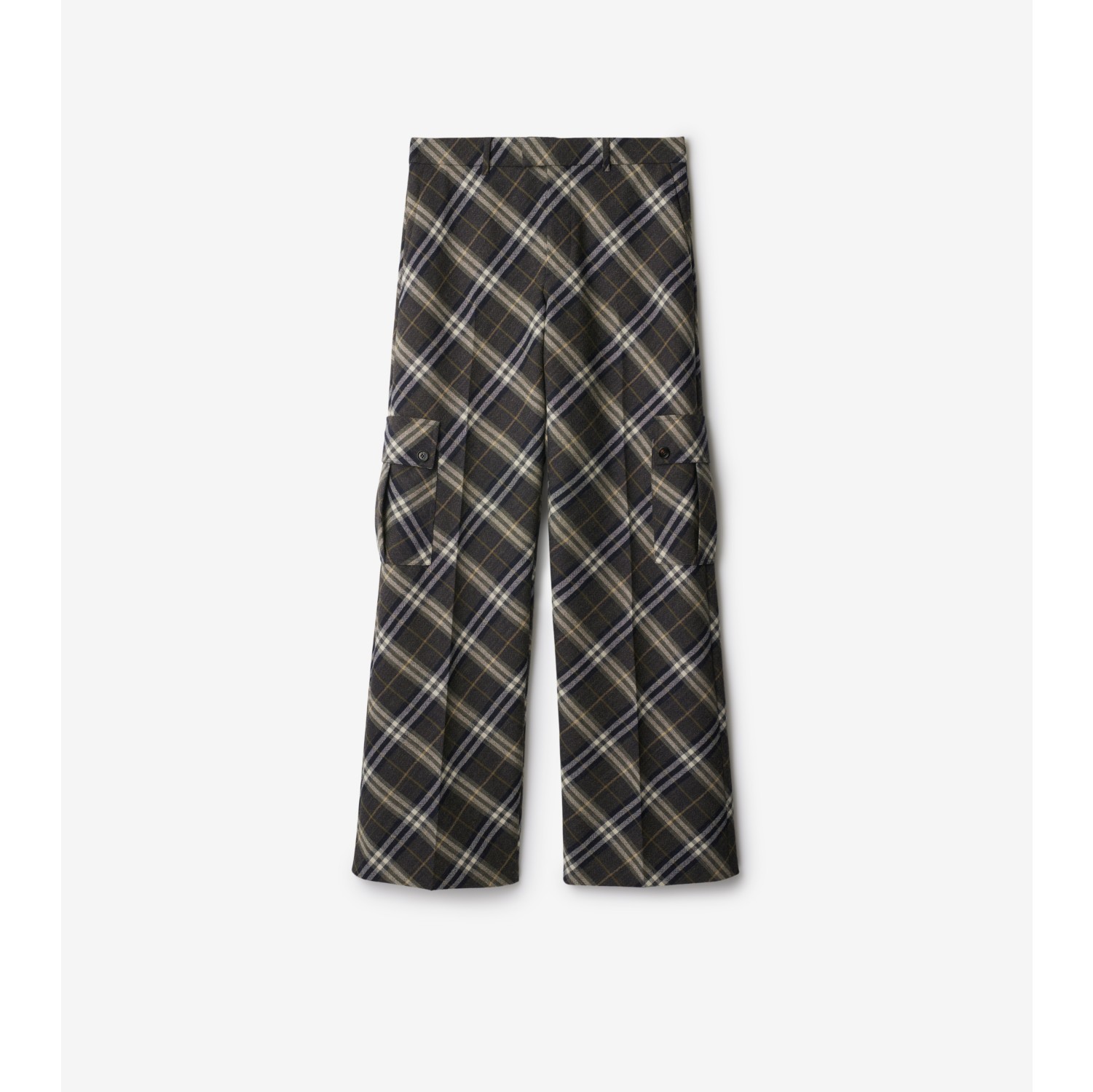 Pantalones de vestir en lana Check