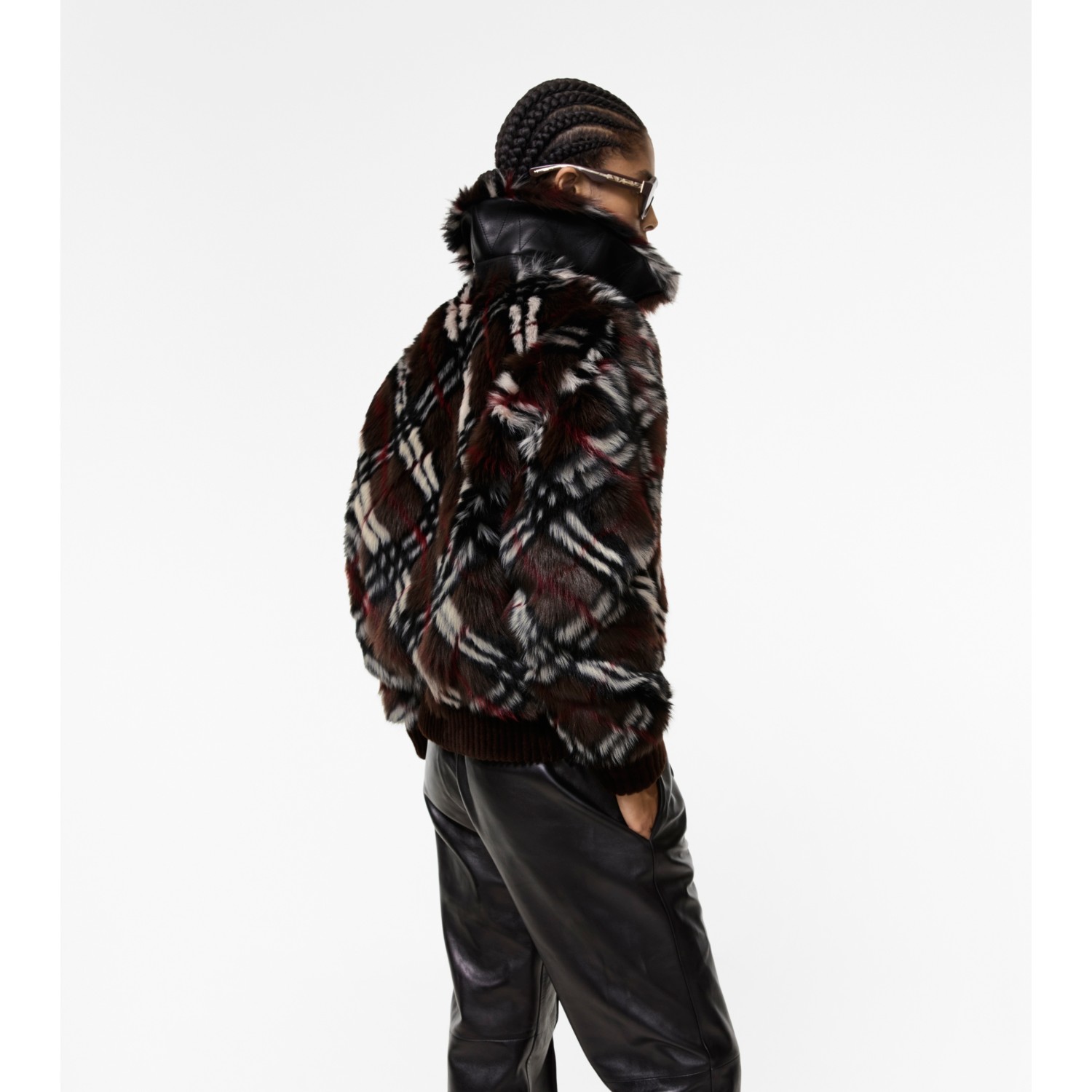 Check Shearling Lisvane Jacket - thumbnail 3