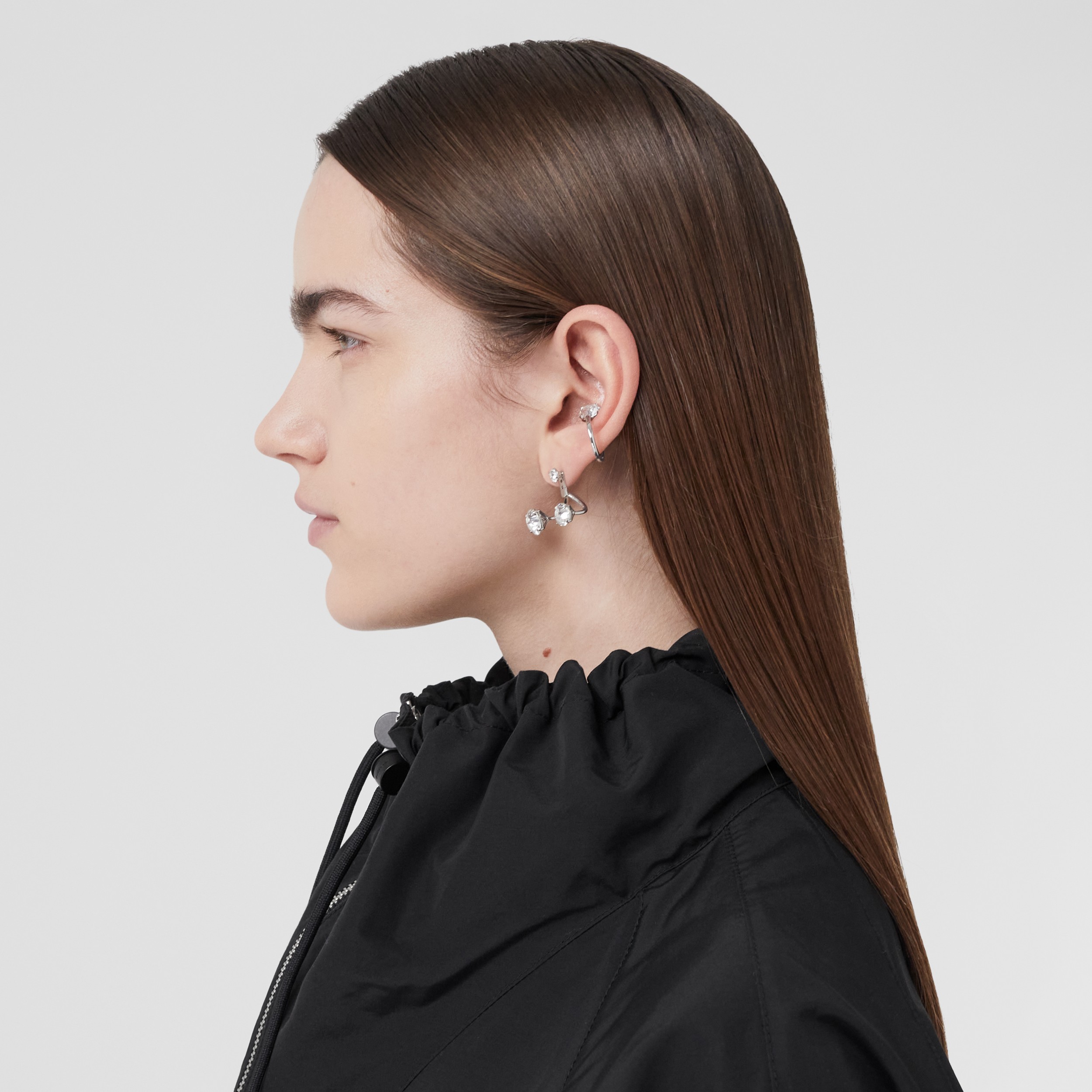Crystal Detail Palladium-plated Ear Cuff - Women | Burberry® Official - 2