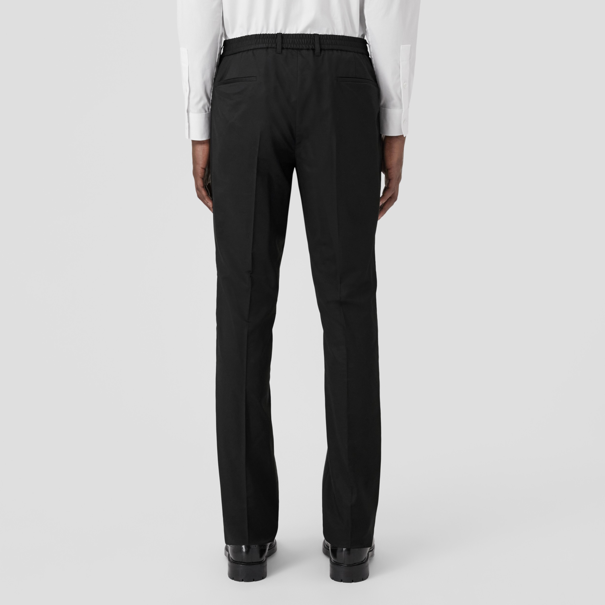 Slim Fit Pocket Detail Wool Blend Trousers in Black - Men | Burberry®  Official