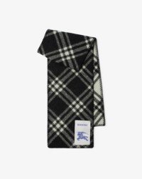 Check Wool Scarf in Black