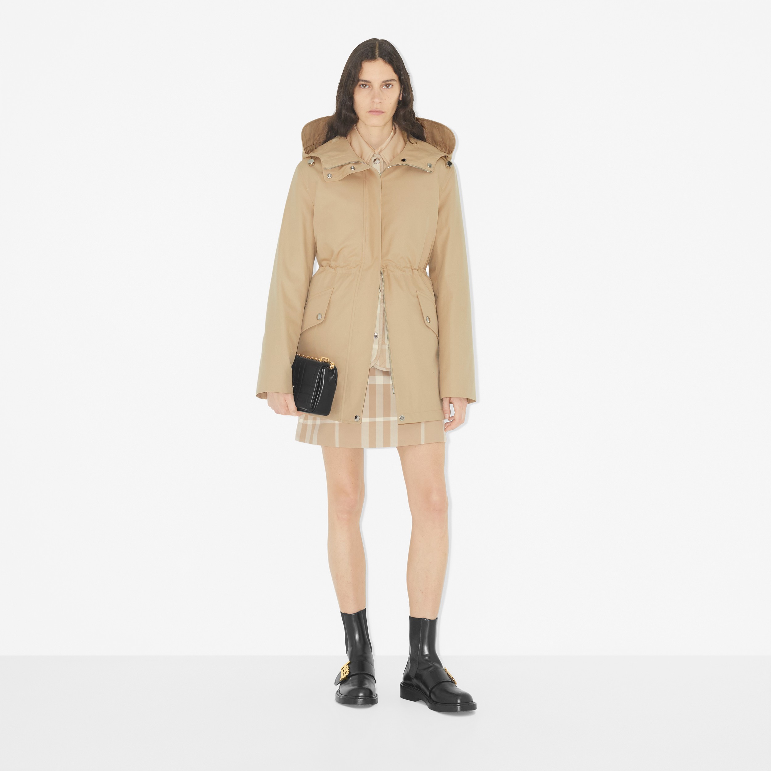 Tropical Gabardine Hooded Parka in Soft Fawn - Women | Burberry® Official - 2