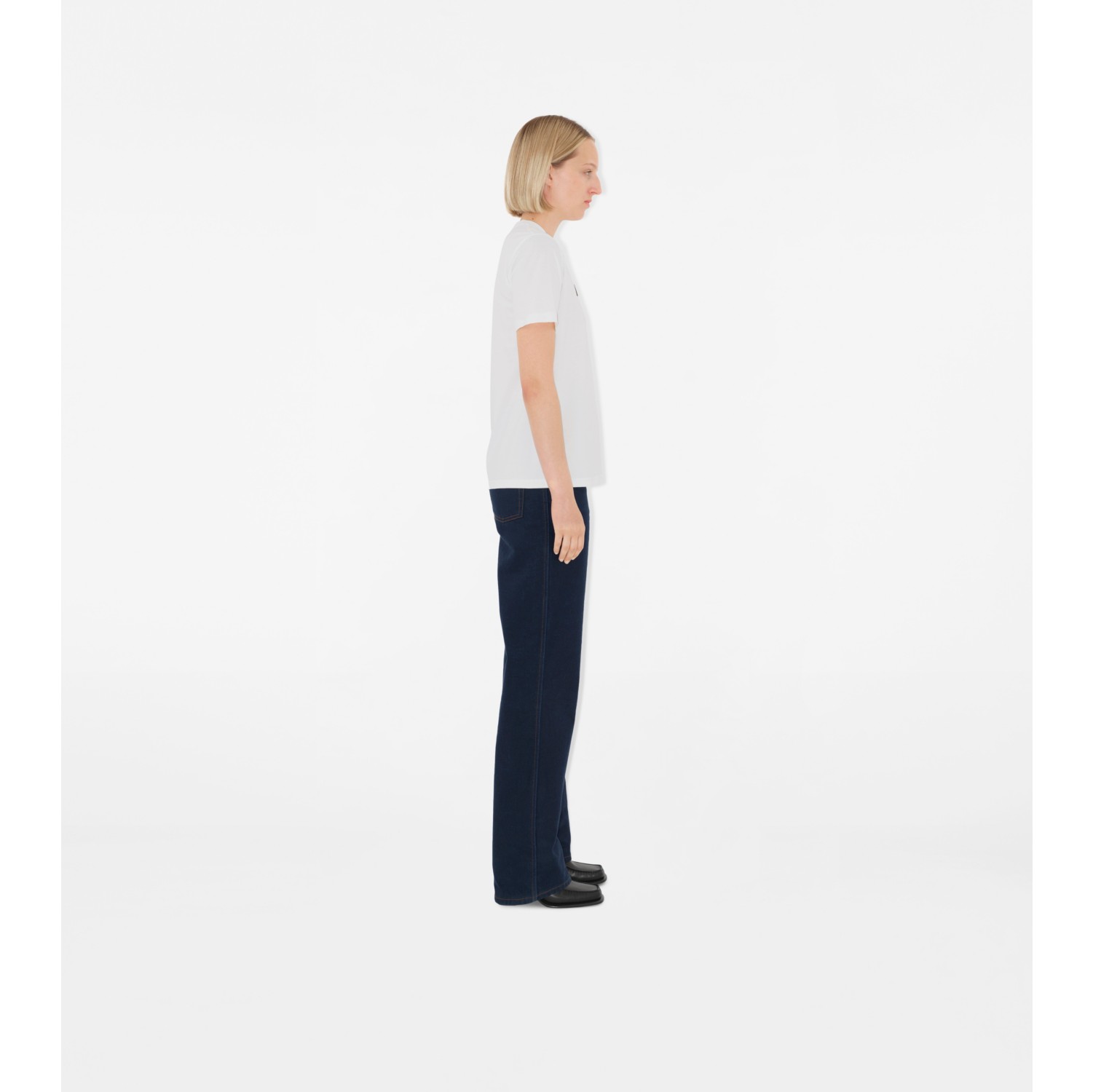 Logo Cotton T-shirt in White - Women | Burberry® Official
