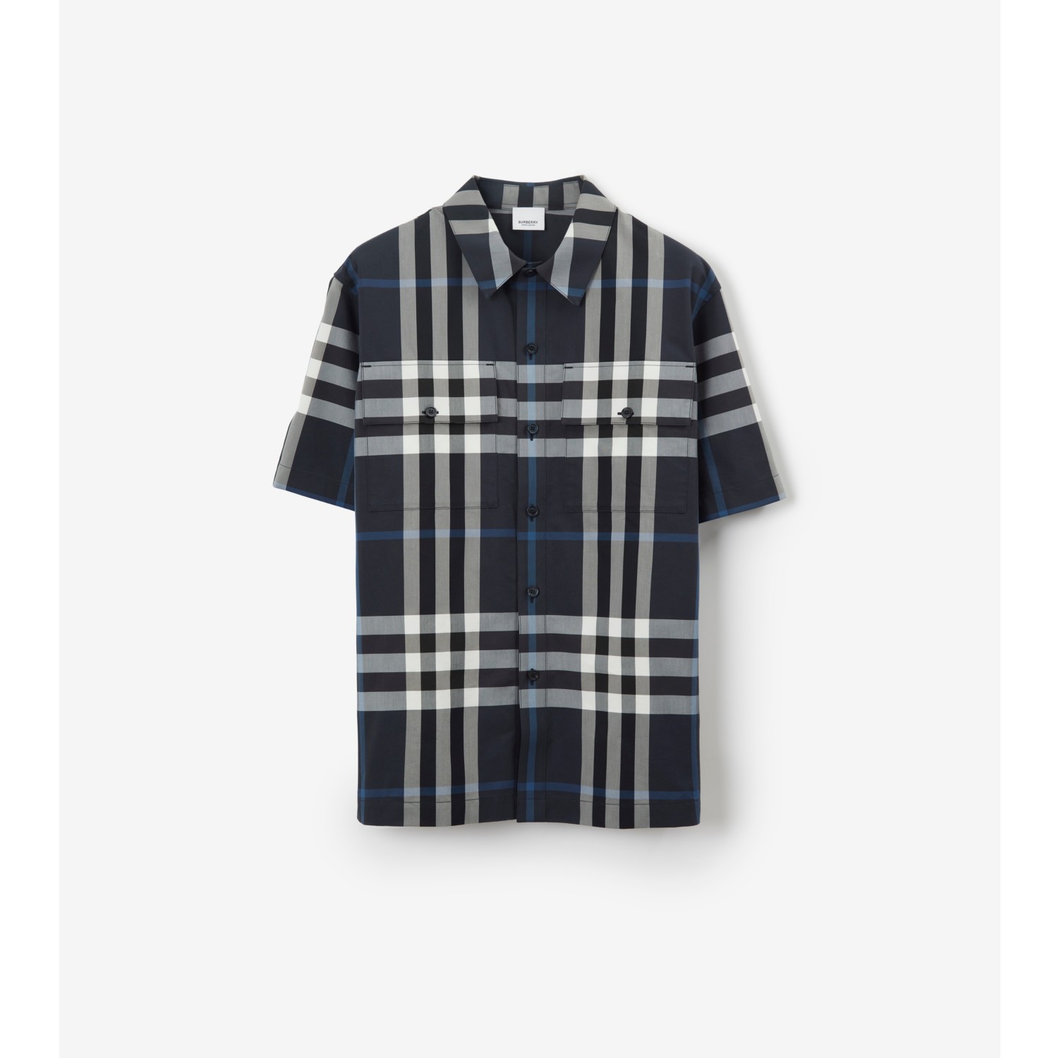 White and blue store burberry shirt