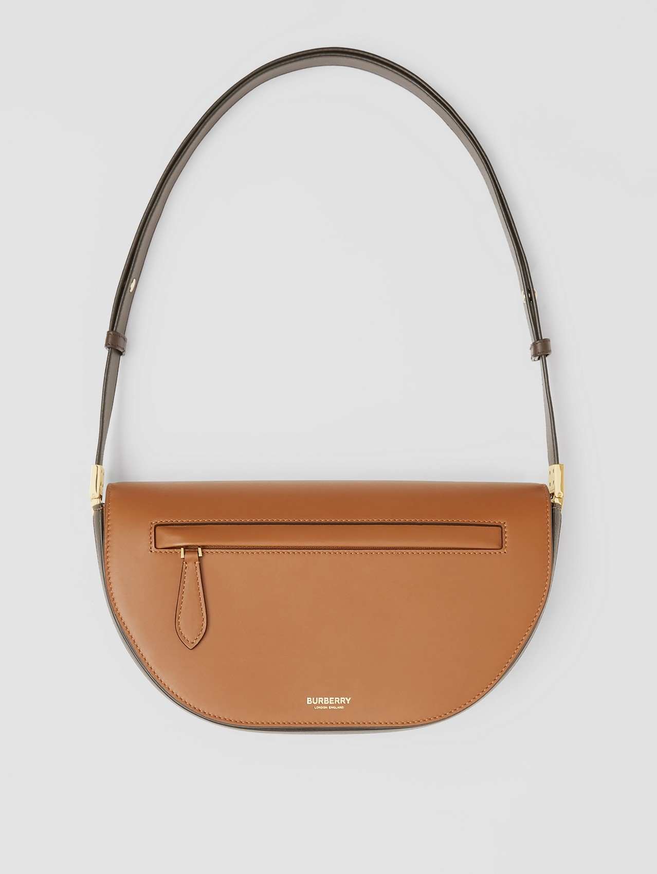 Small Two-tone Leather Olympia Bag in Warm Tan