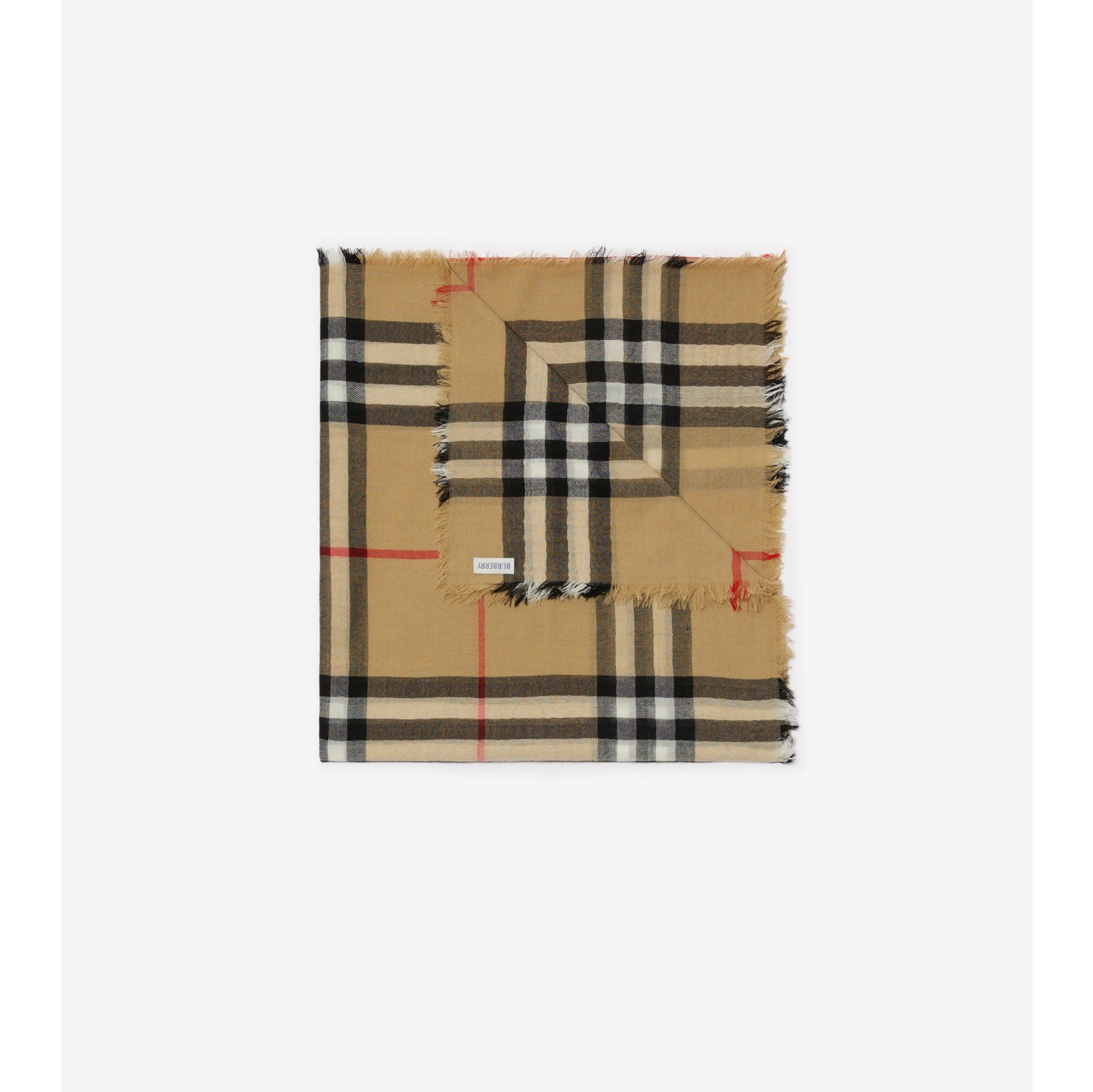 Check Wool Scarf in Archive beige | Burberry® Official