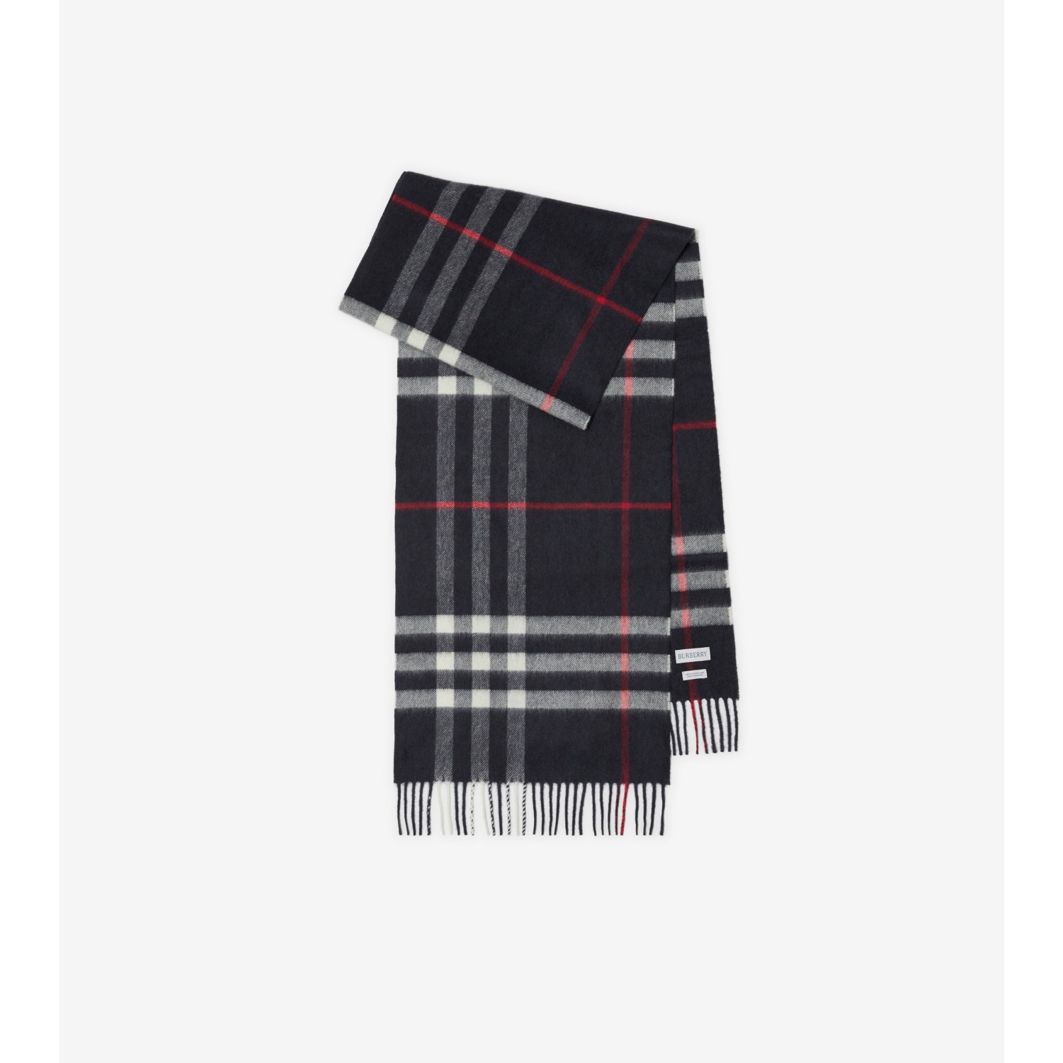 チェック カシミアスカーフ (ネイビー) | Burberry®公式サイト