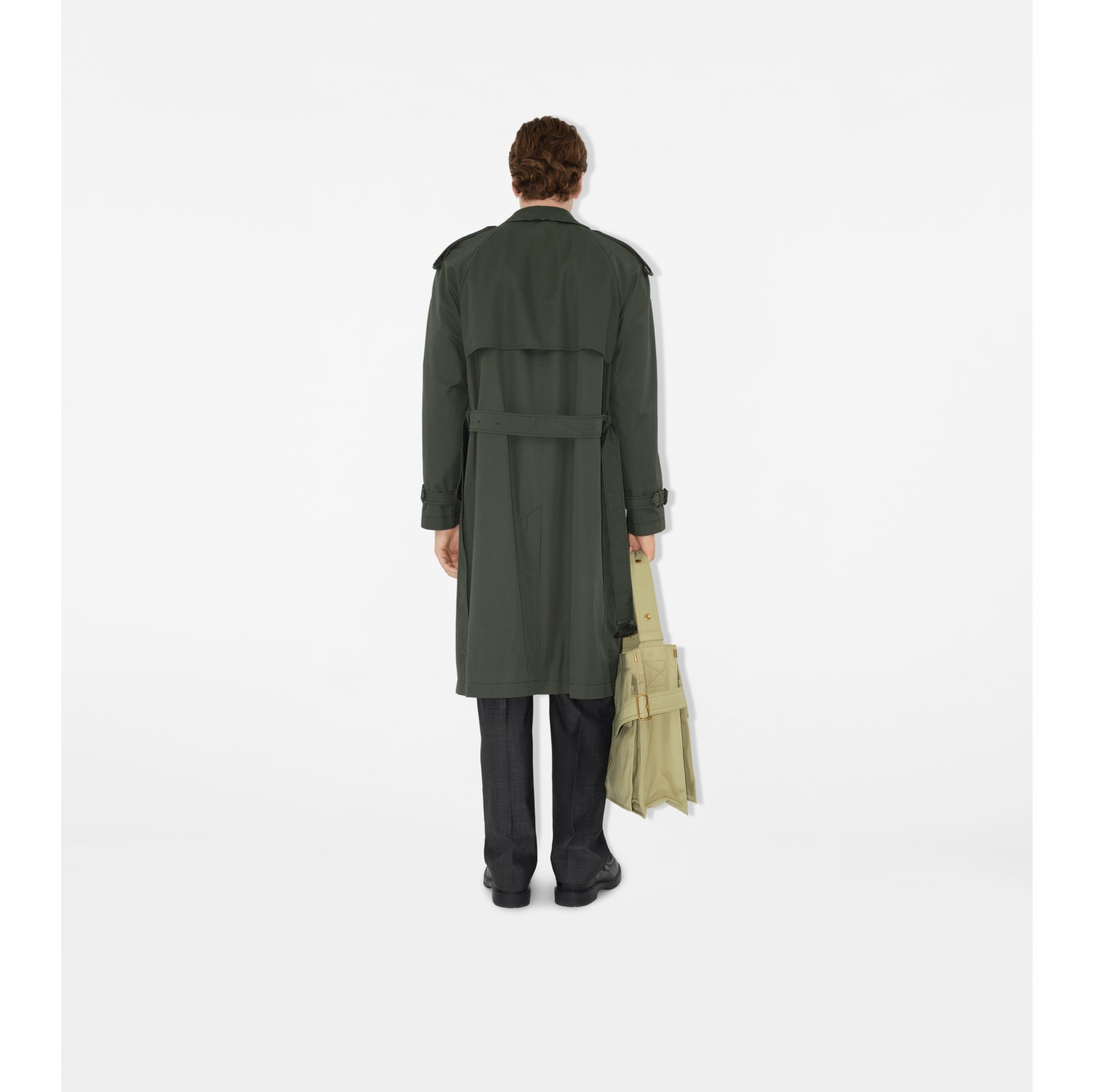 Trench mi-long en gabardine