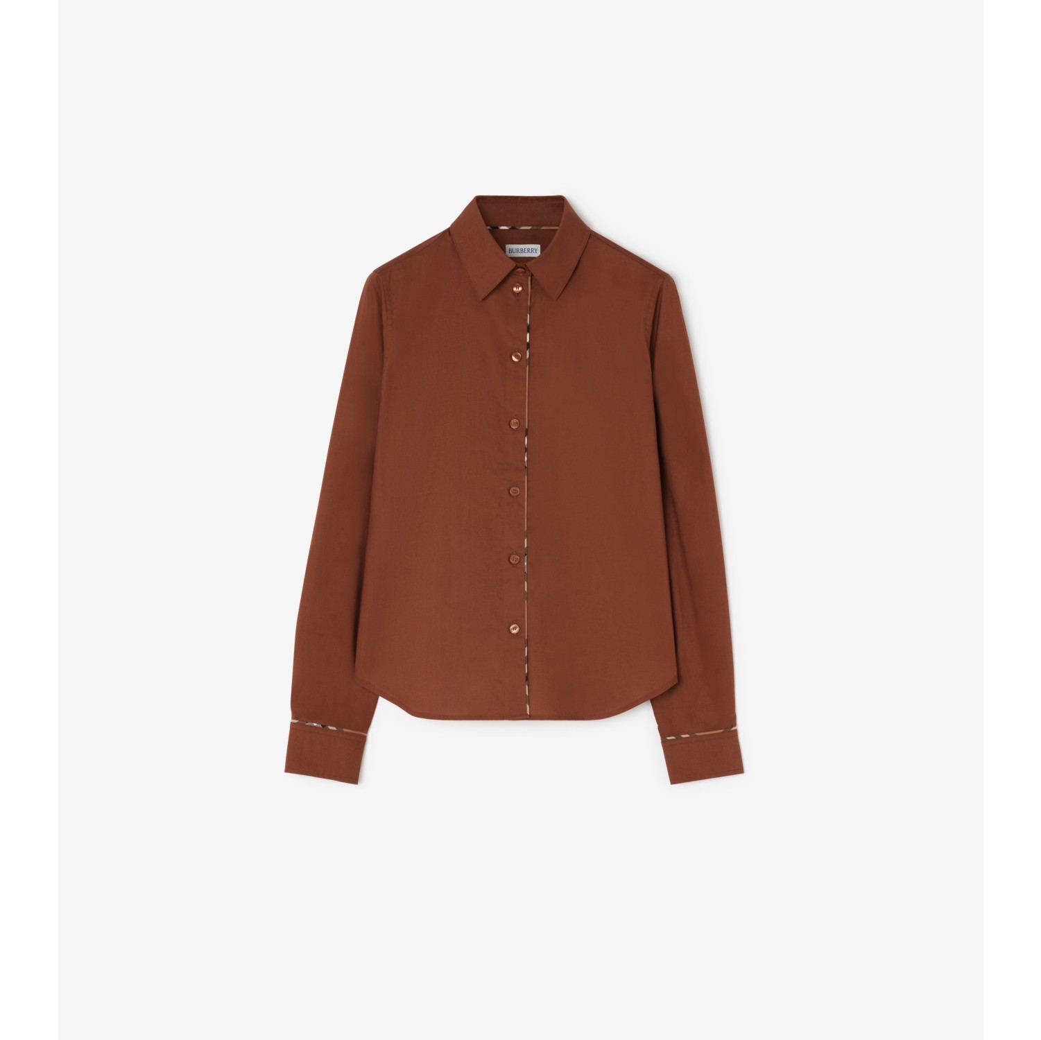 Relaxed Fit Check Piping Cotton Shirt