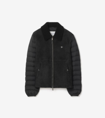 Shearling Nylon Puffer Jacket in Black - Men | Burberry® Official