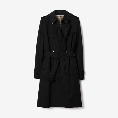 Mid-length Kensington Heritage Trench Coat in Black - Women | Burberry ...