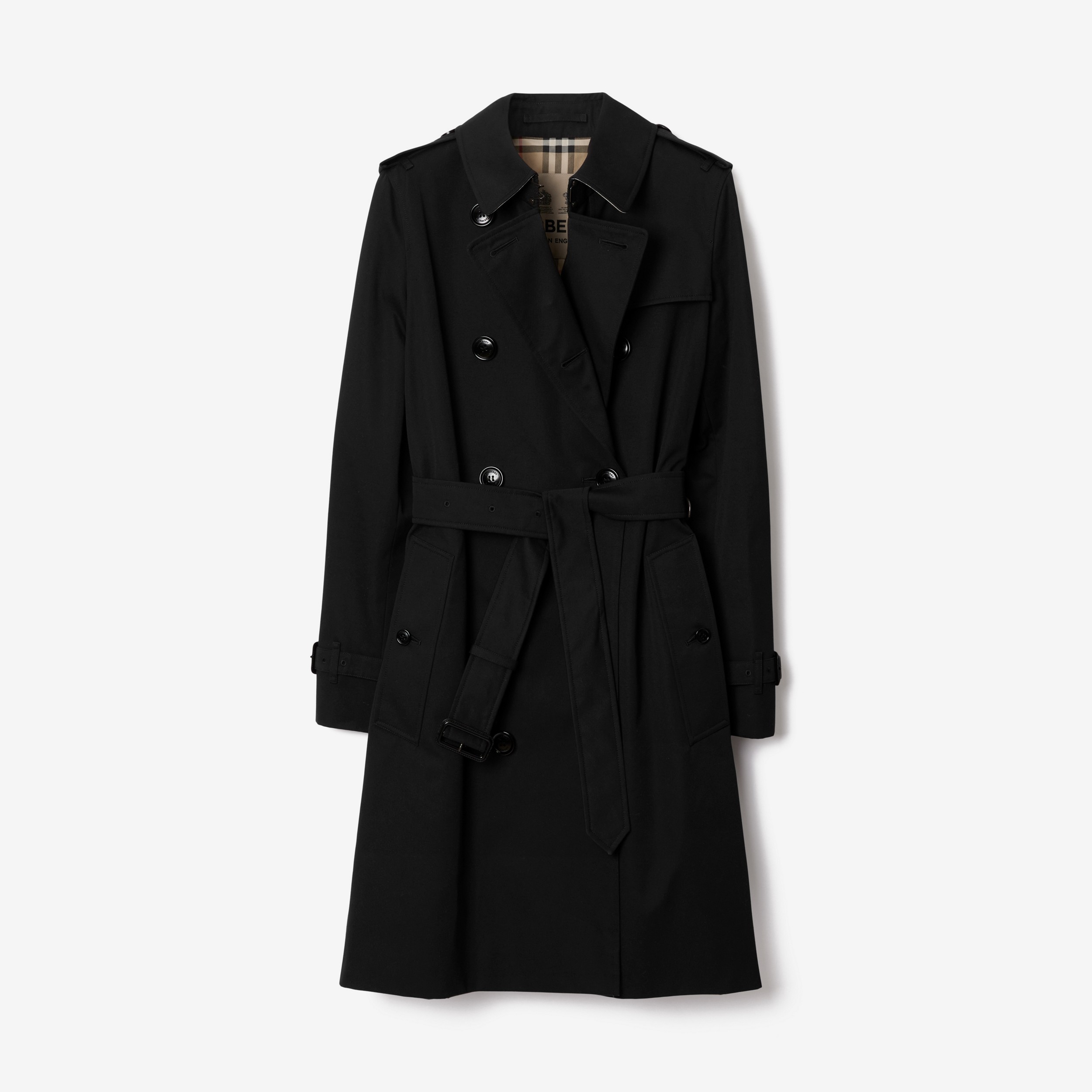 肯辛顿版型 – 中长款 Heritage Trench 风衣 (黑色) - 女士 | Burberry® 博柏利官网 - 1