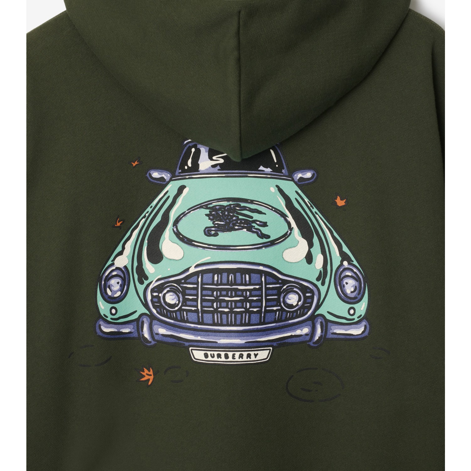 Car Cotton Hoodie in Yew green - Men | Burberry® Official