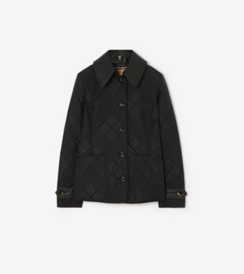 BURBERRY ブラック ミリタリージャケット Quilted Nylon Fernleigh Jacket in Black - Women | Burberry® Official