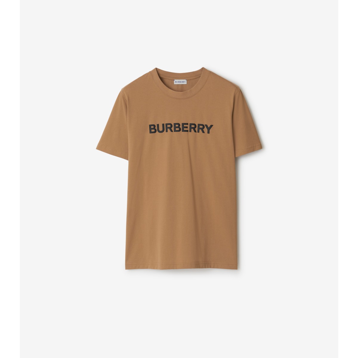 Shop Burberry Logo Cotton T-shirt In Camel