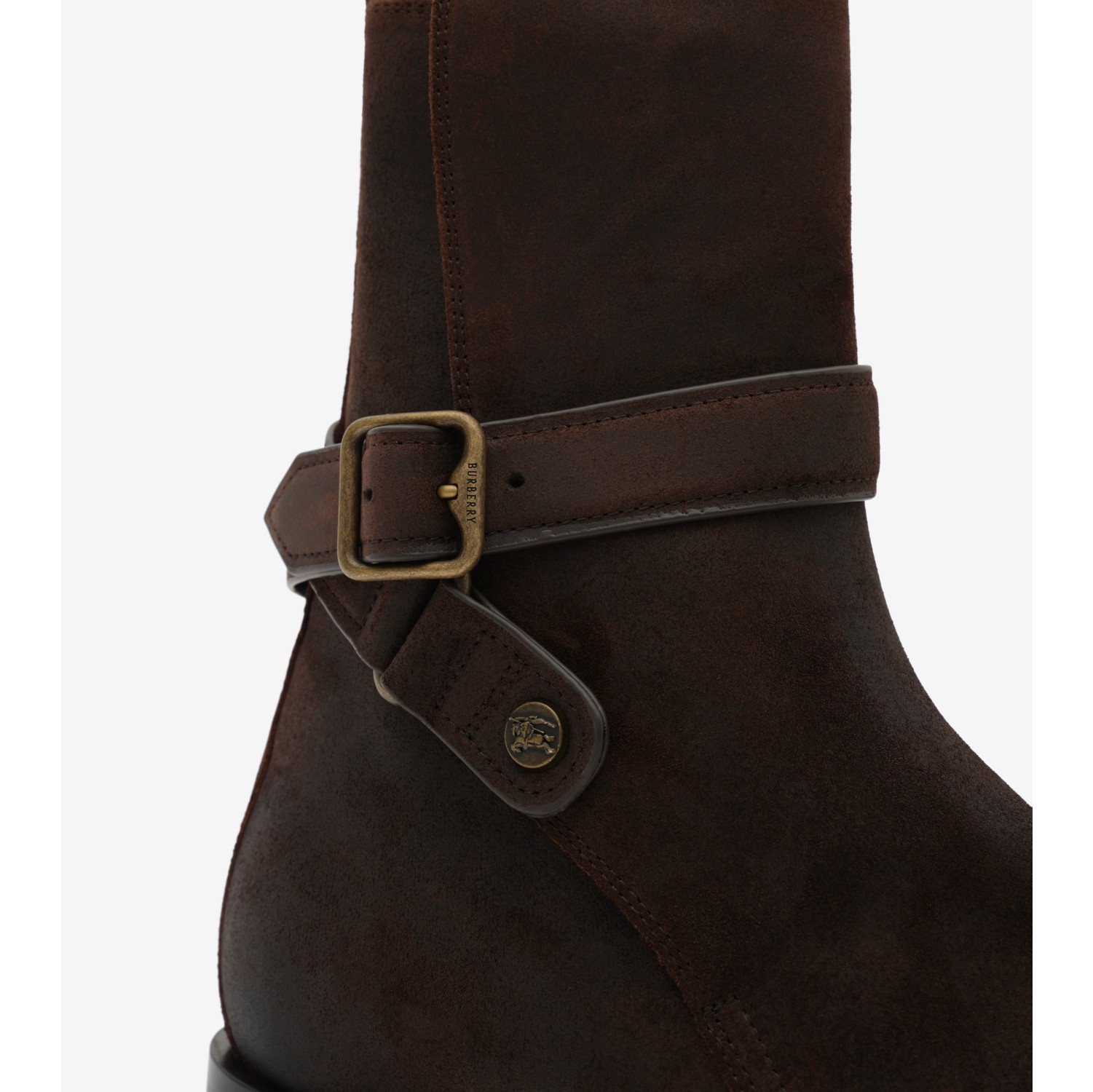 Waxed Suede Ledger Boots​​ in Moorhen brown - Men | Burberry® Official