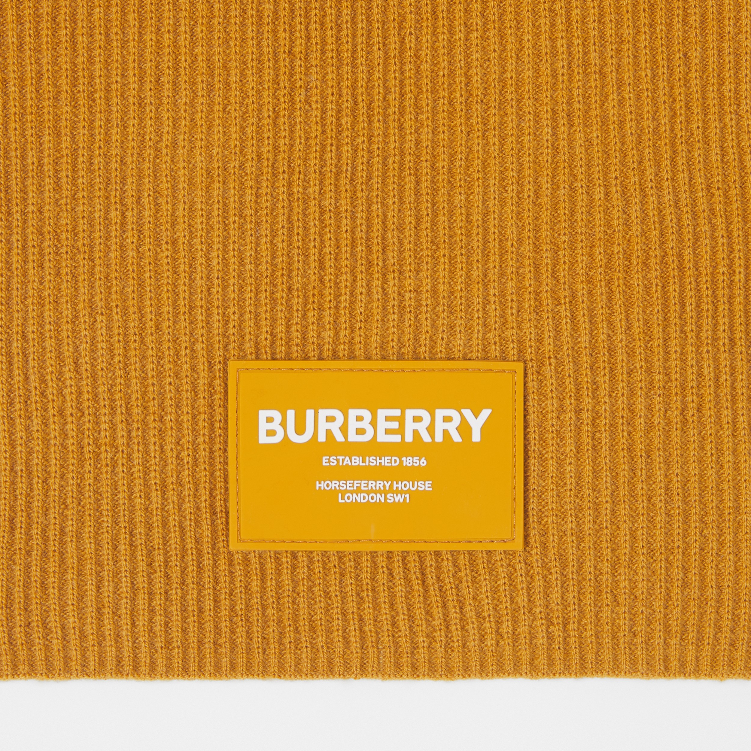 Ribbed Wool Cashmere Scarf in Warm Golden Brown - Children | Burberry® Official - 2
