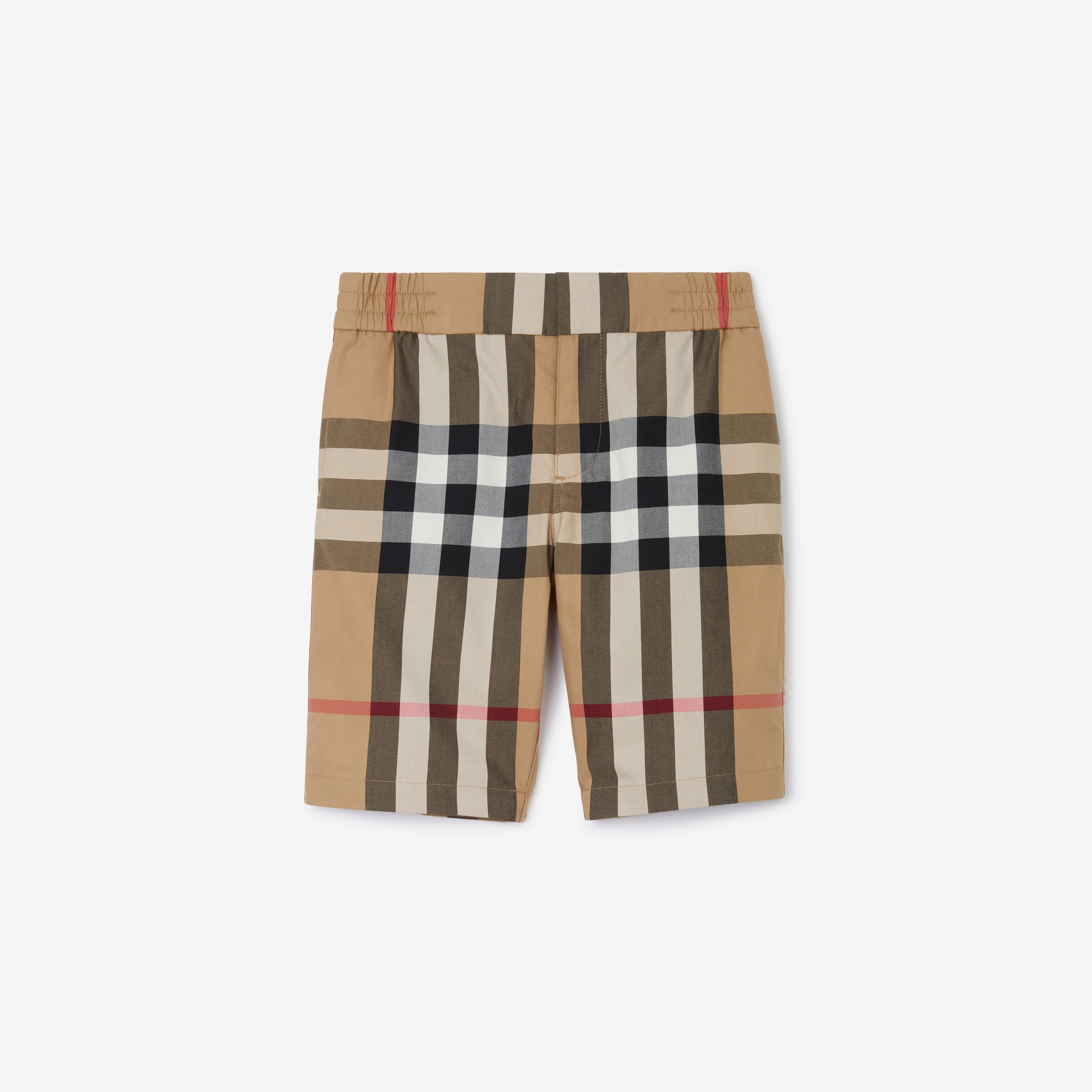 格纹棉质短裤 (典藏米色) | Burberry® 博柏利官网 - 1