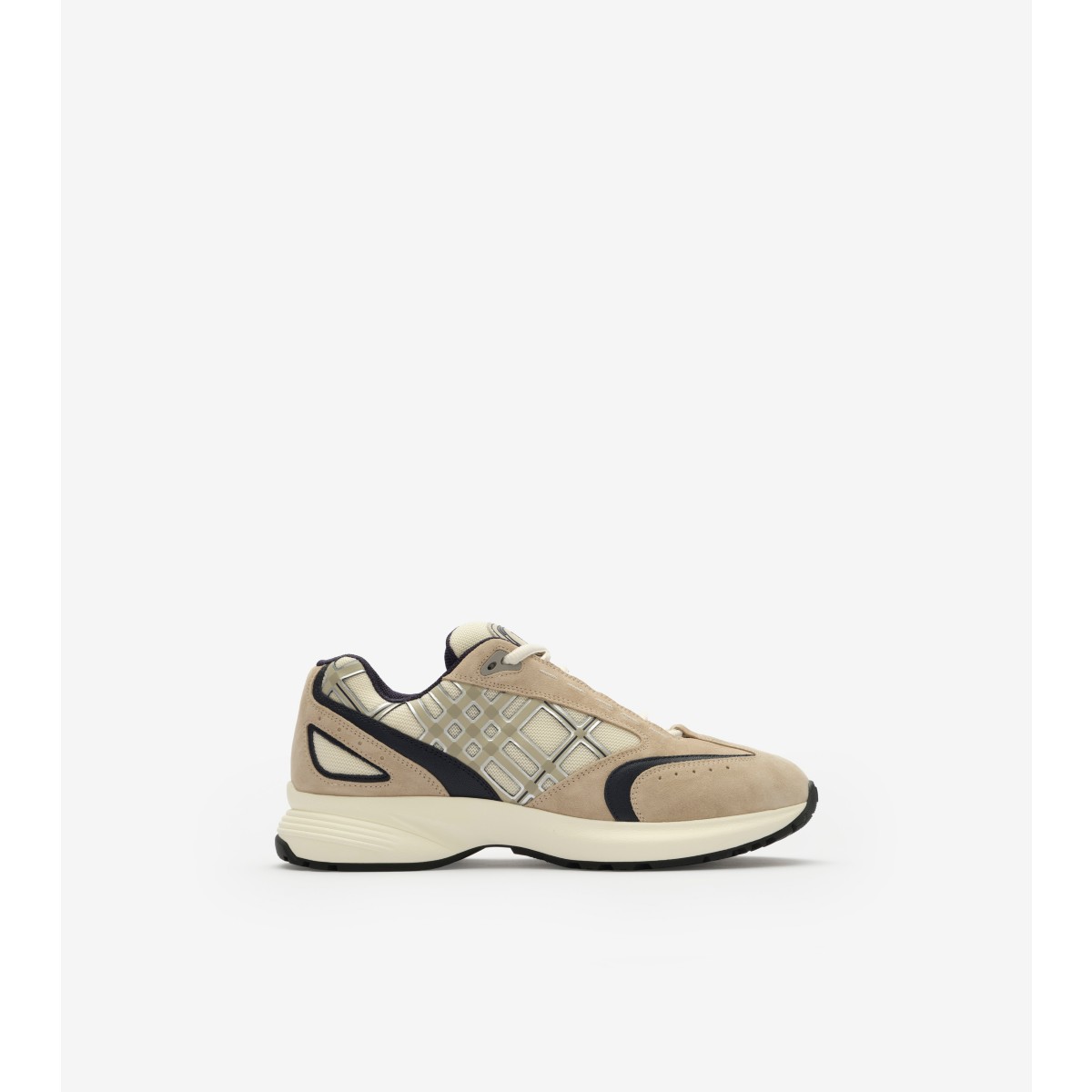  Check Nylon, Suede and Leather Eclipse Sneakers