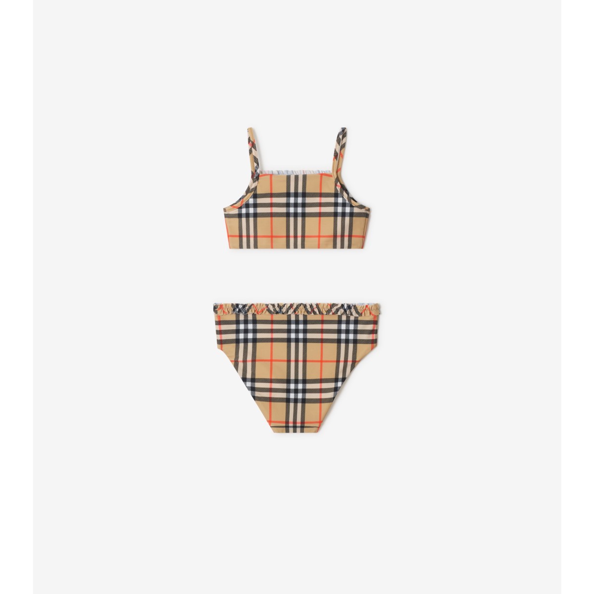  Check Ruffe Trim Bikini