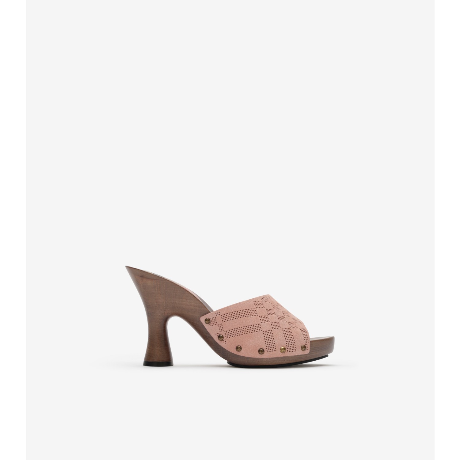 Check Suede Potter Mules​