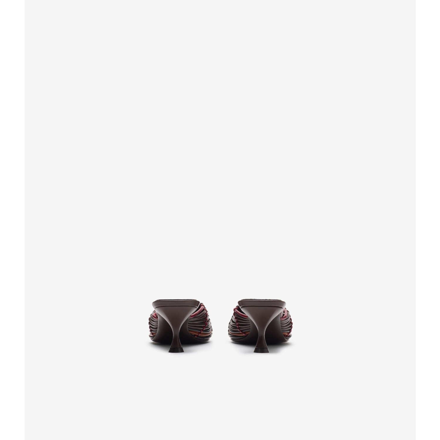 Check Woven Leather Cameo Mules​