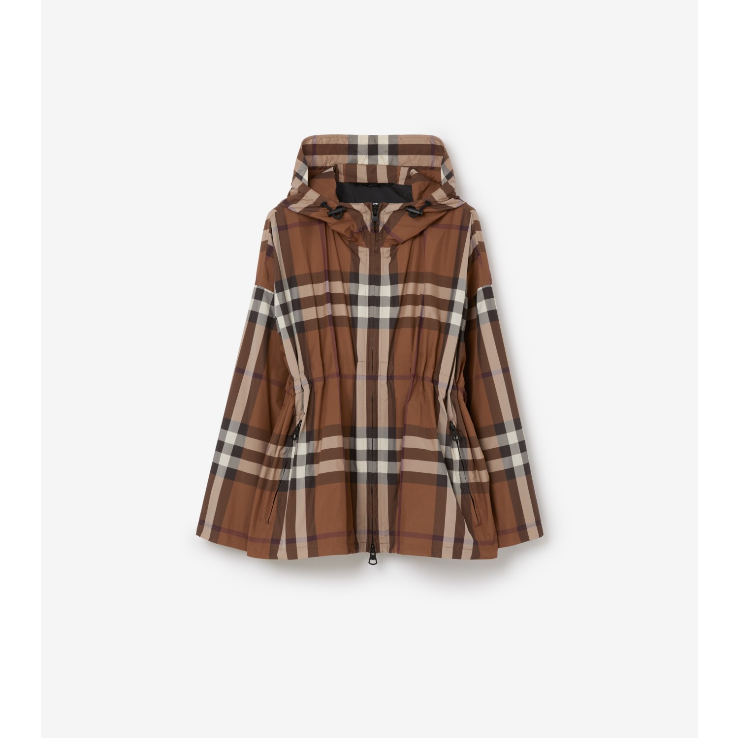 チェック ライトウェイト ジャケット (ダークバーチブラウン) - ウィメンズ, ナイロン | Burberry®公式サイト