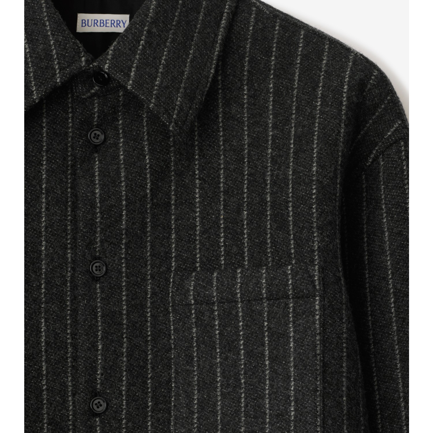 Pinstriped Wool Blend Shirt