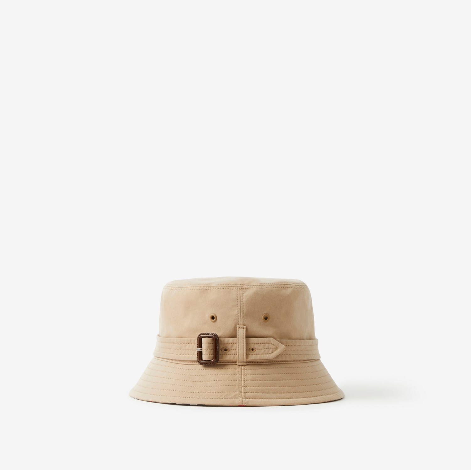 Cotton Gabardine Belted Bucket Hat in Honey Beige | Burberry® Official