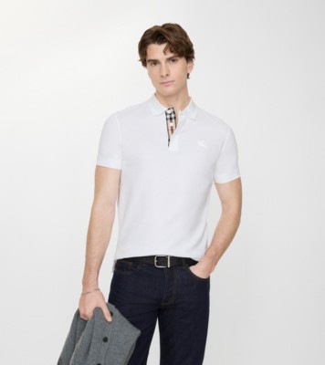 Cotton Polo Shirt in White - Men | Burberry® Official