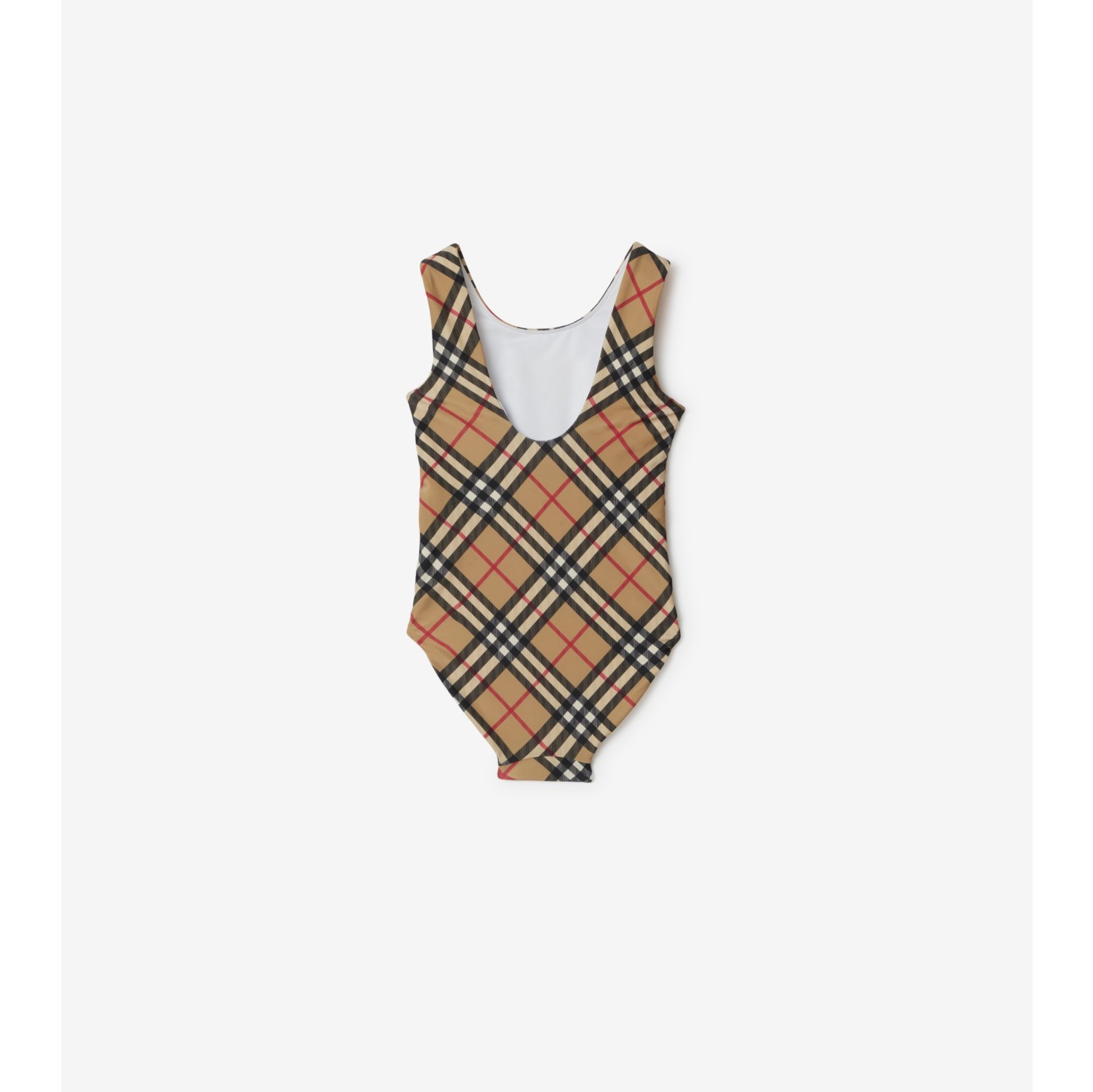 Check Swimsuit in Archive beige Burberry Official