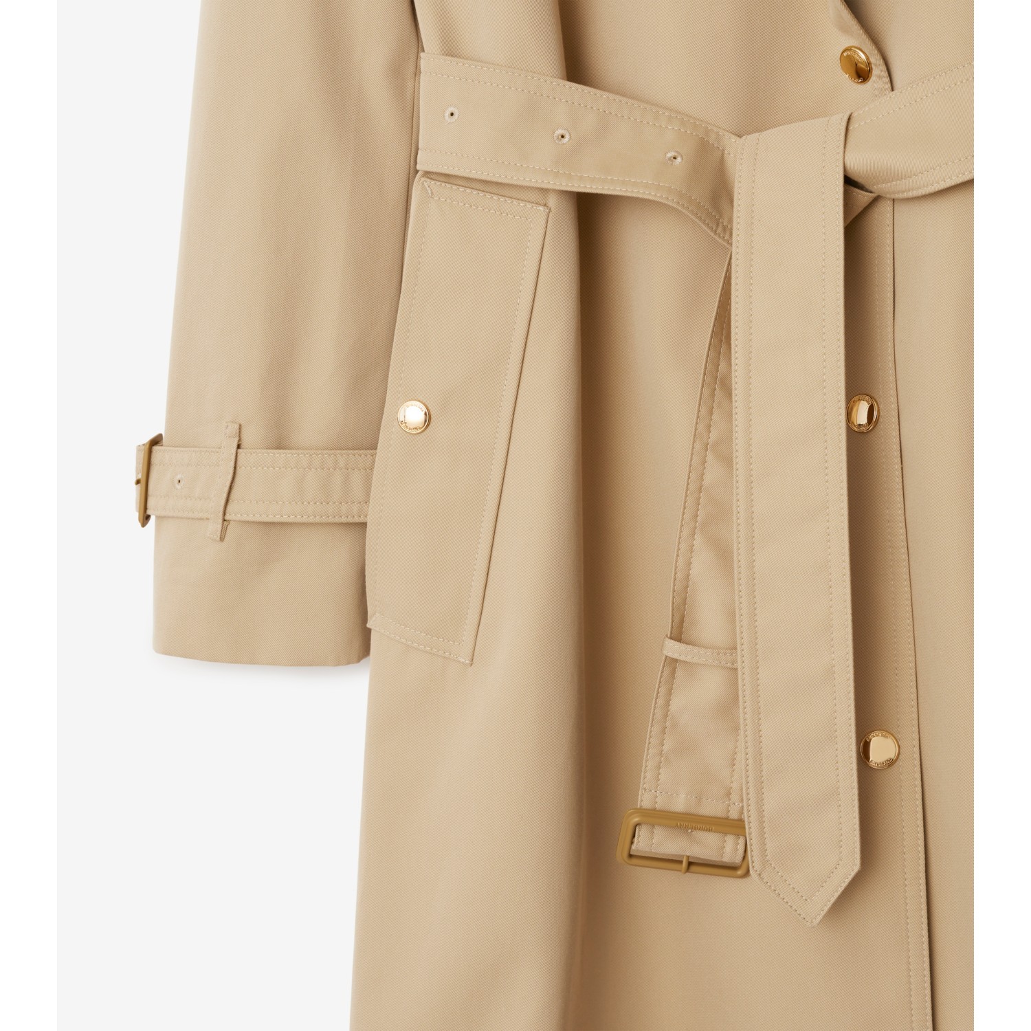 Long Check Collar Gabardine Trench Coat - thumbnail 5