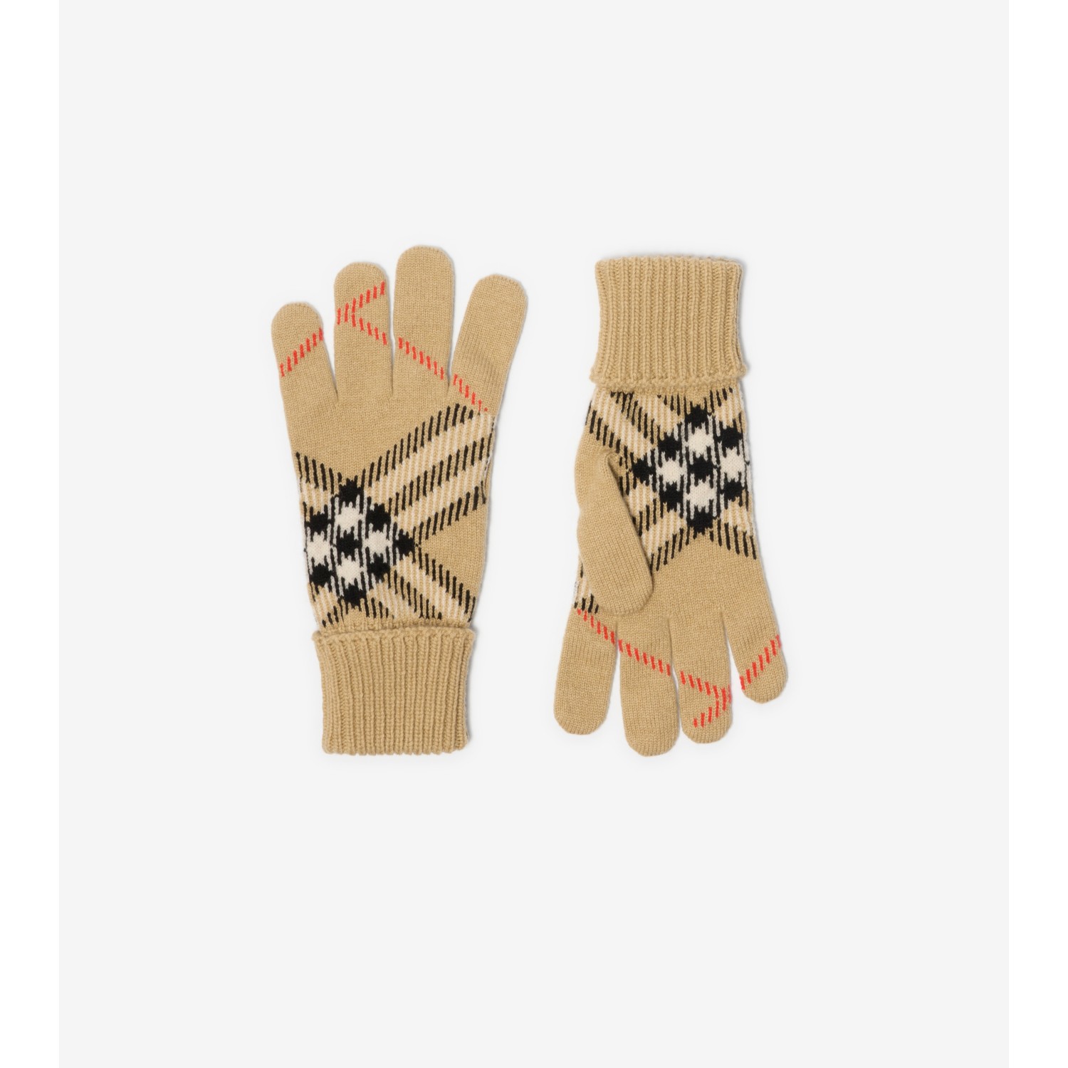 Check Cashmere Blend Gloves - thumbnail 2