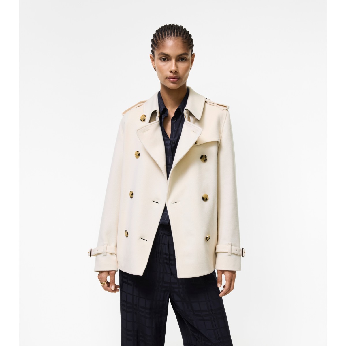  Check Cashmere Kensington Trench Jacket