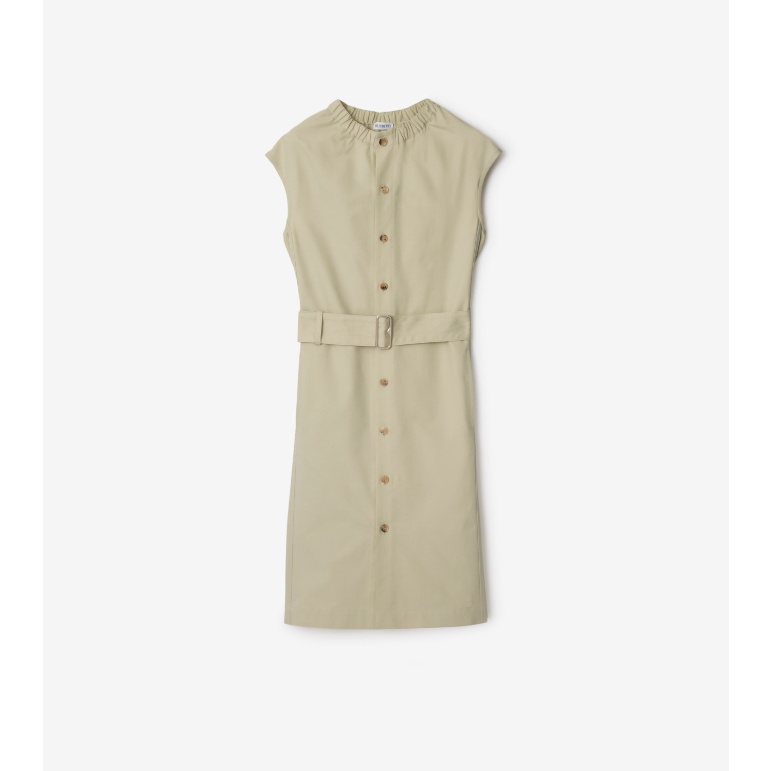 Cotton Blend Dress in Plaster - Women | Burberry® Official