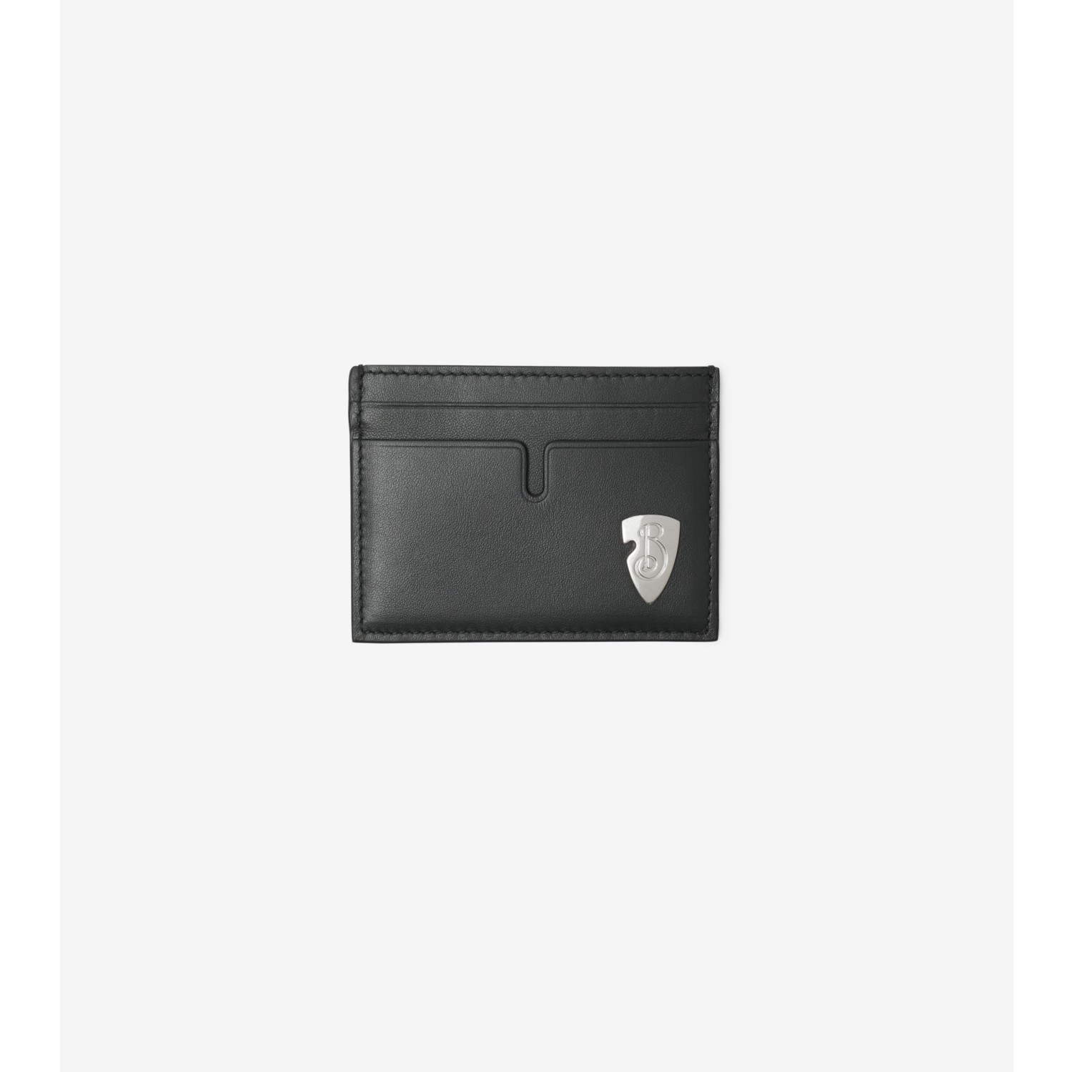 B Shield Card Case in Slate Men Leather Burberry Official