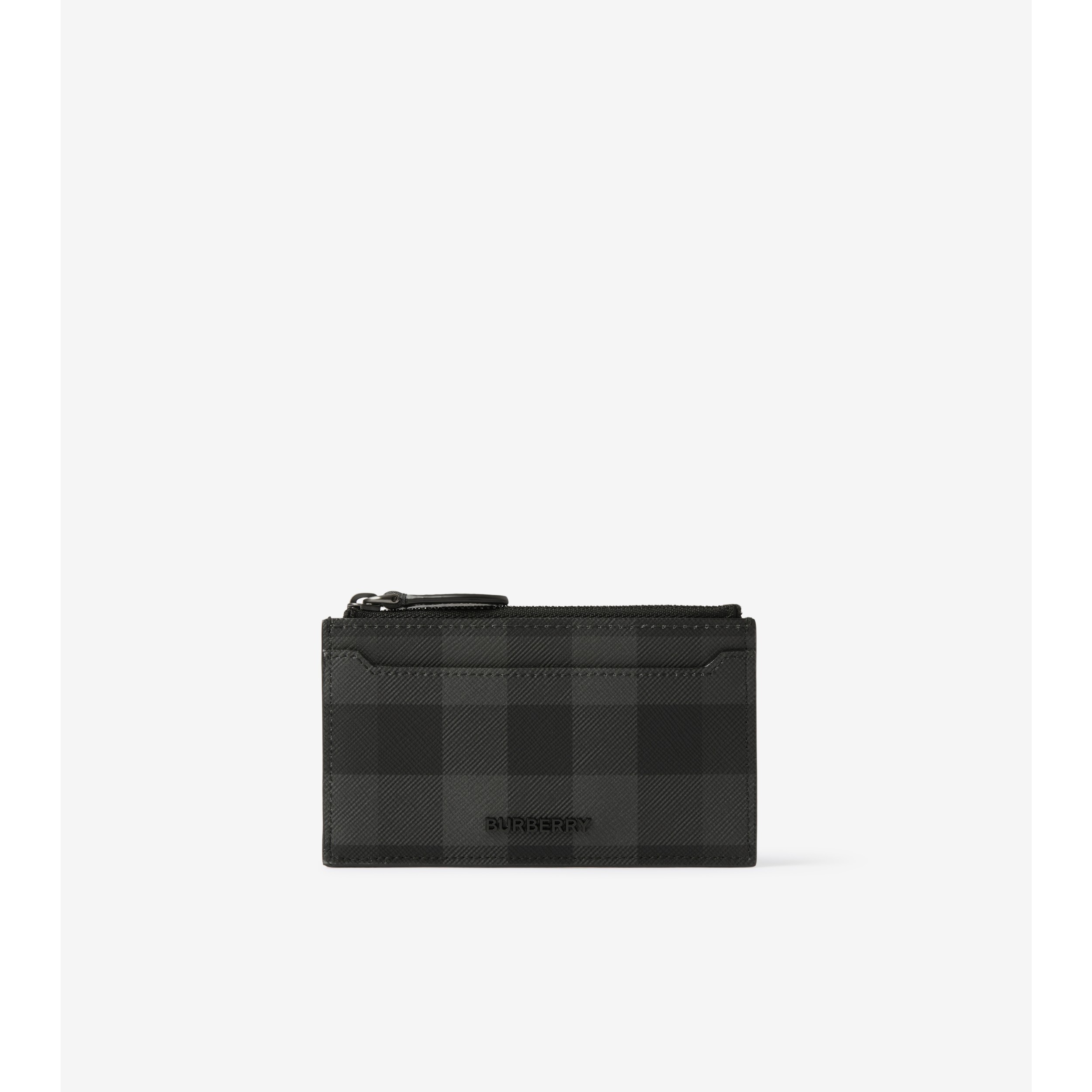 Check Card Case in Charcoal - Men | Burberry® Official