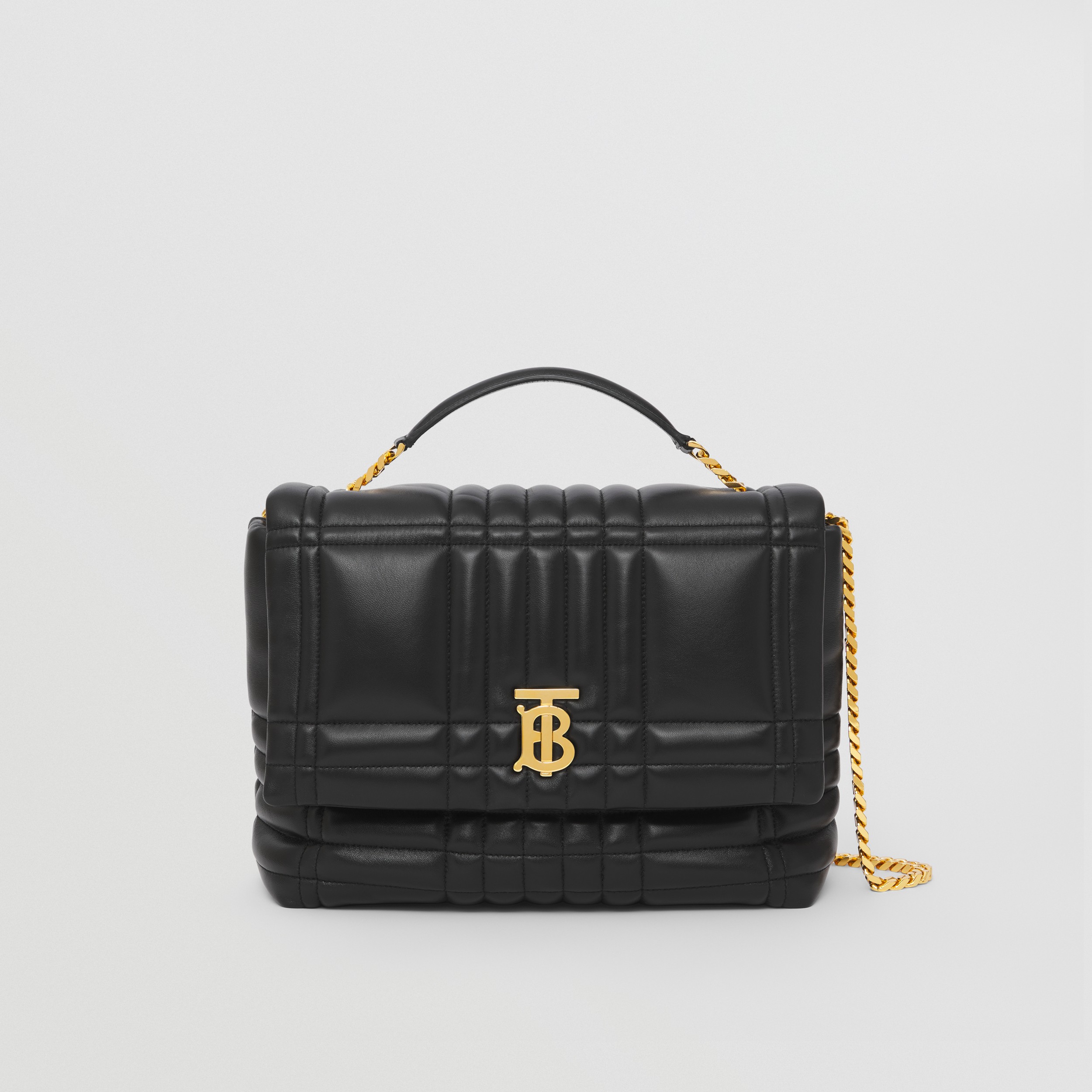 Quilted Leather Medium Lola Satchel in Black | Burberry® Official - 1