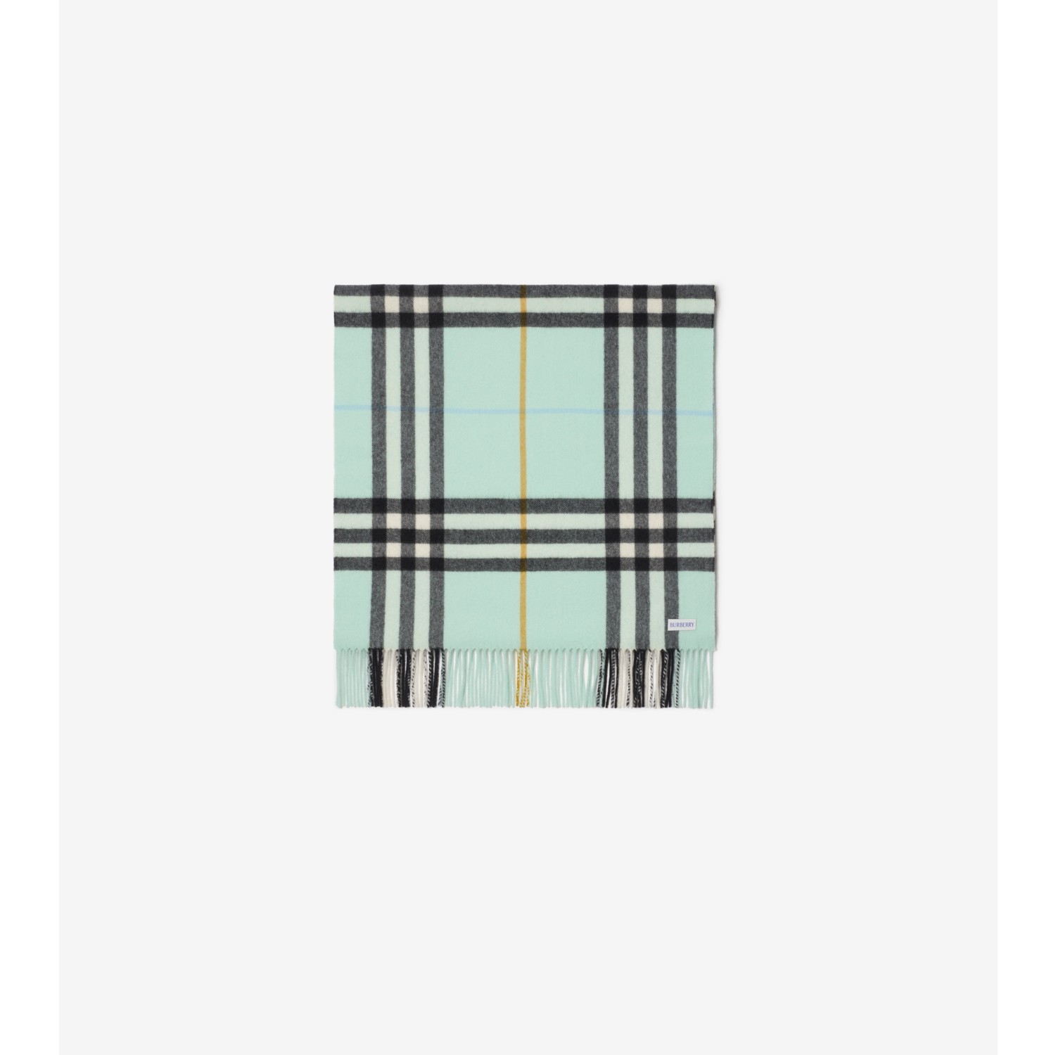 Wide Check Cashmere Scarf