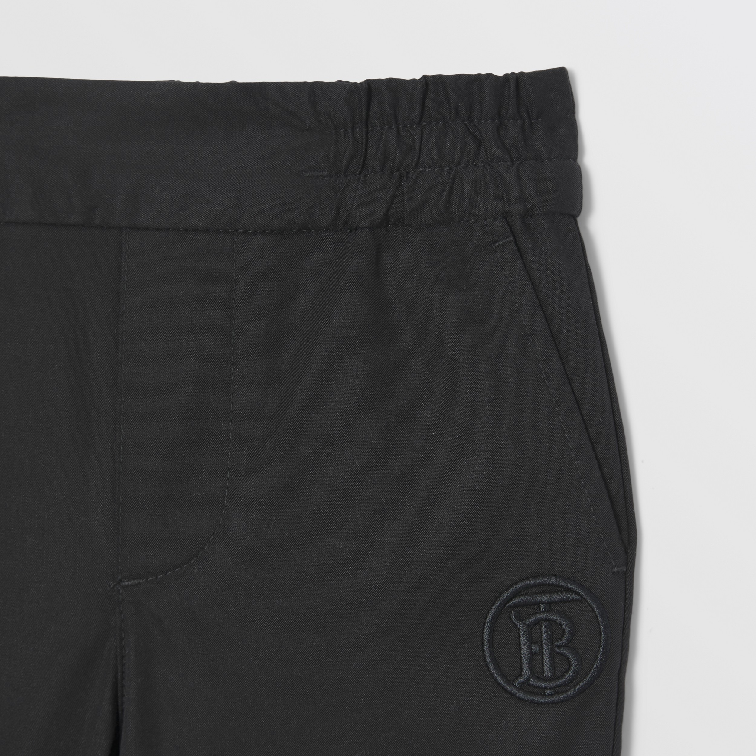 Monogram Motif Cotton Trousers in Black - Children | Burberry® Official - 4