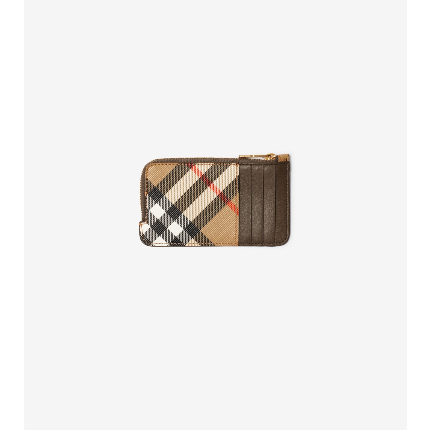 Check Zip Card Case in Sand - Women | Burberry® Official