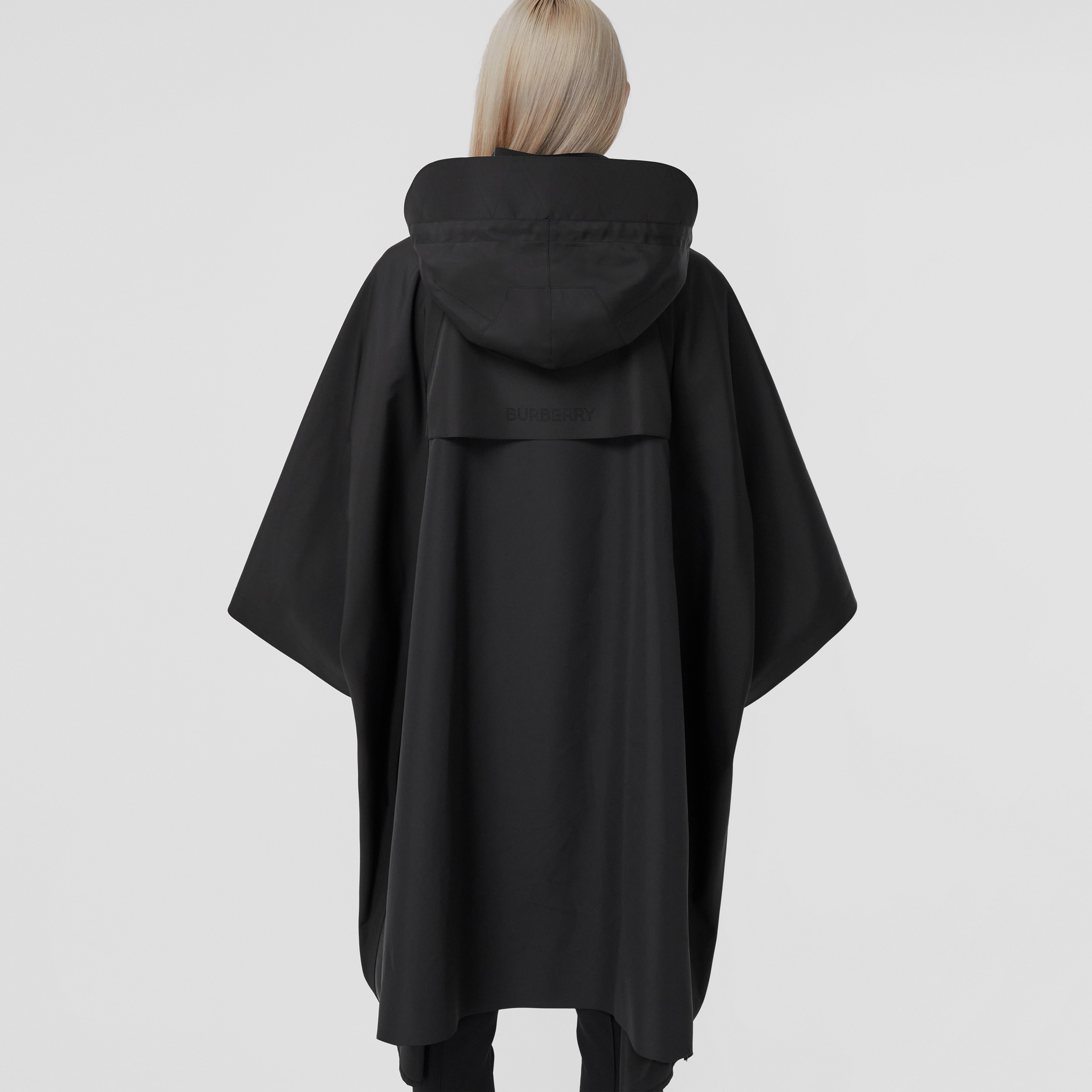Logo Detail Tailored Hooded Cape in Black - Women | Burberry® Official - 3
