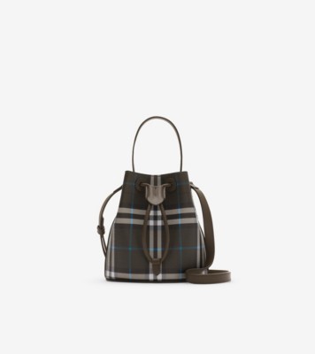 ミディアム チェック バケットバッグ (ブラック／キャラコ) - ウィメンズ | Burberry®公式サイト