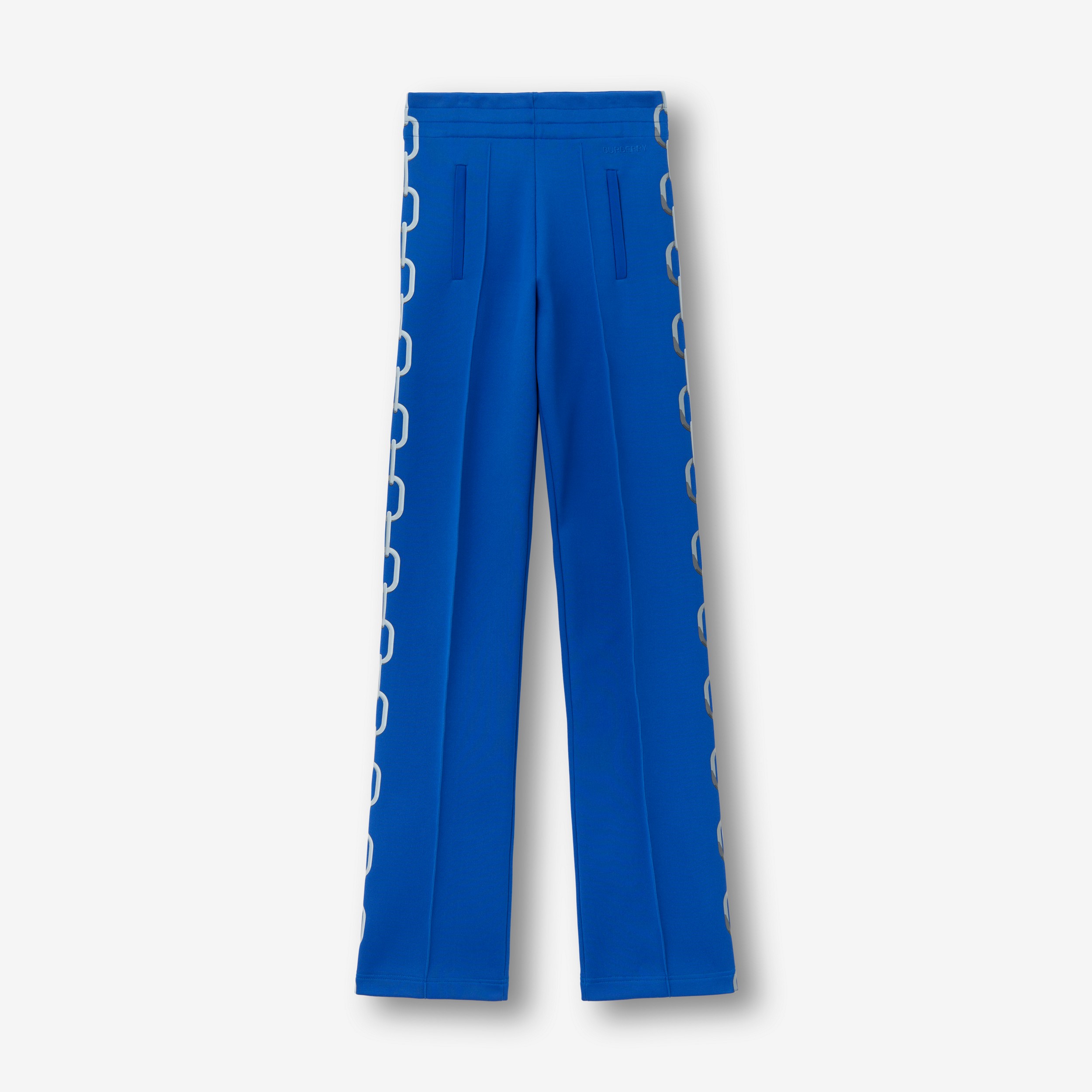 Pantalones de jogging de corte especial en mezcla de viscosa con estampado de cadenas (Azul Cobalto Original) - Mujer | Burberry® oficial - 1
