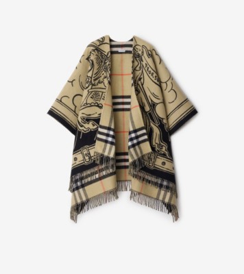 ストーミーナイト ウールケープ (サンド) | Burberry®公式サイト