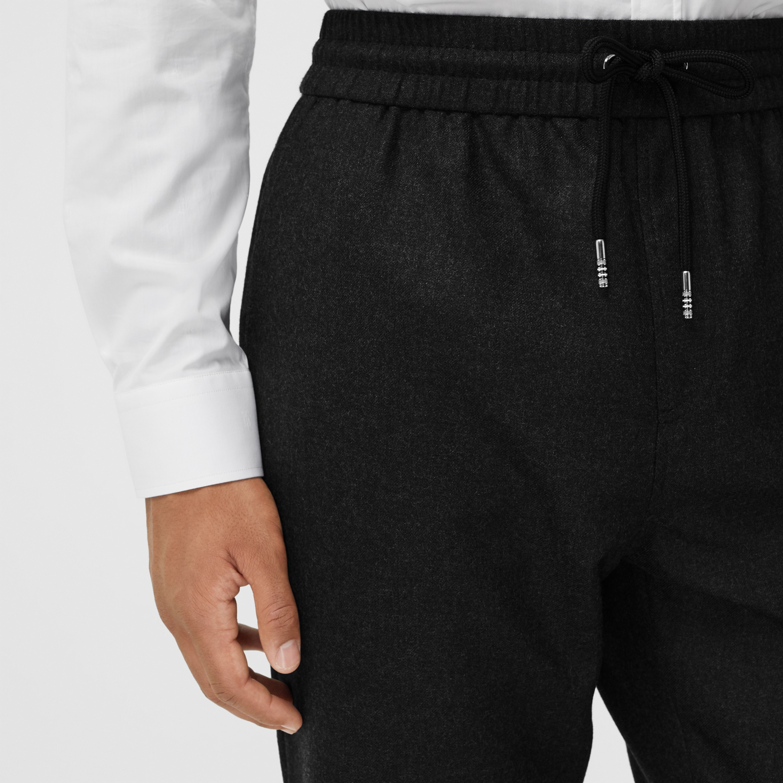 Monogram Motif Wool Jogging Pants in Black - Men | Burberry United States