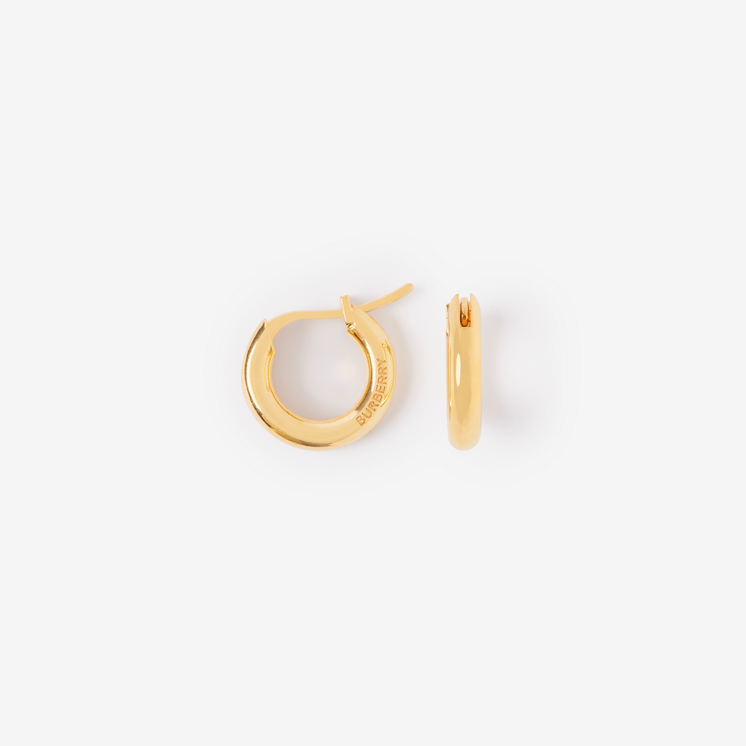 Pendientes de aro chapados en oro con logotipo (Dorado Claro) - Mujer | Burberry® oficial - 1